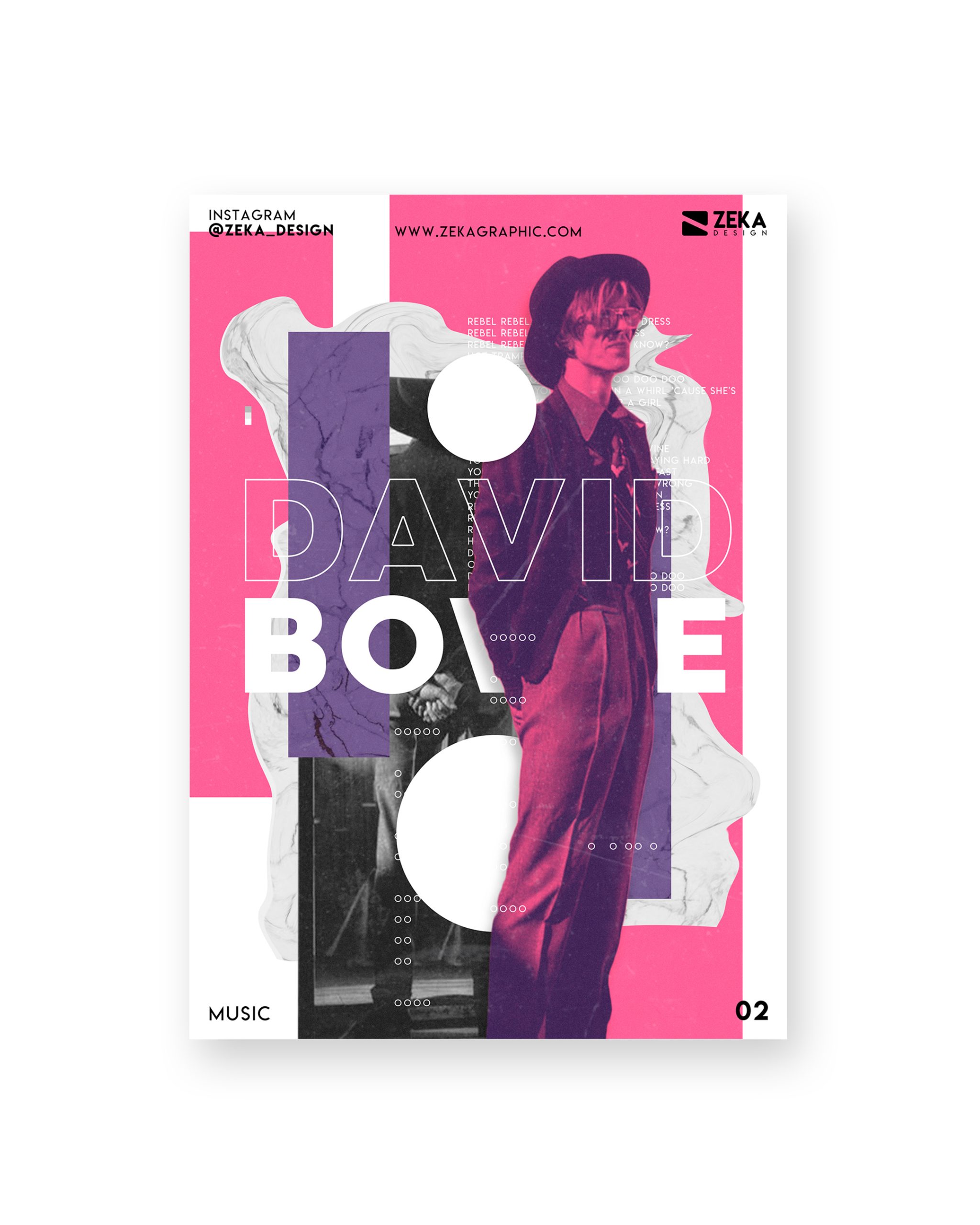 David Bowie Music Poster Design Collection Zeka Design