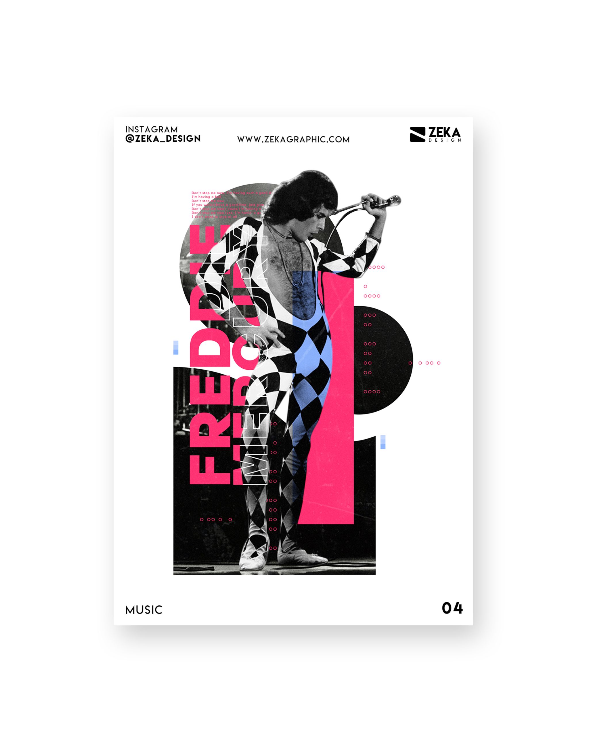 Freddie Mercury Music Poster Design Collection Zeka Design