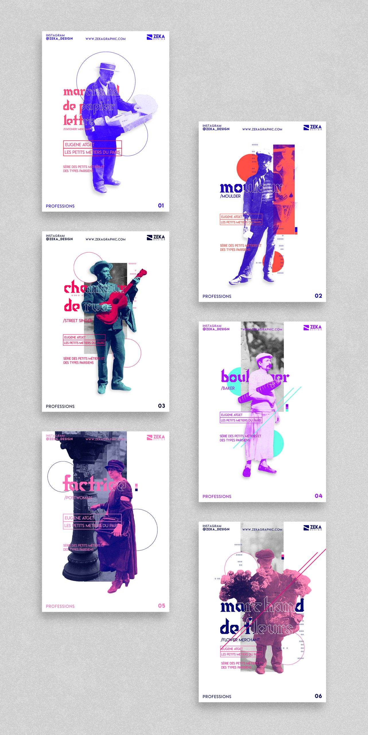 2020 Professions White Poster Design Collection Zeka Design