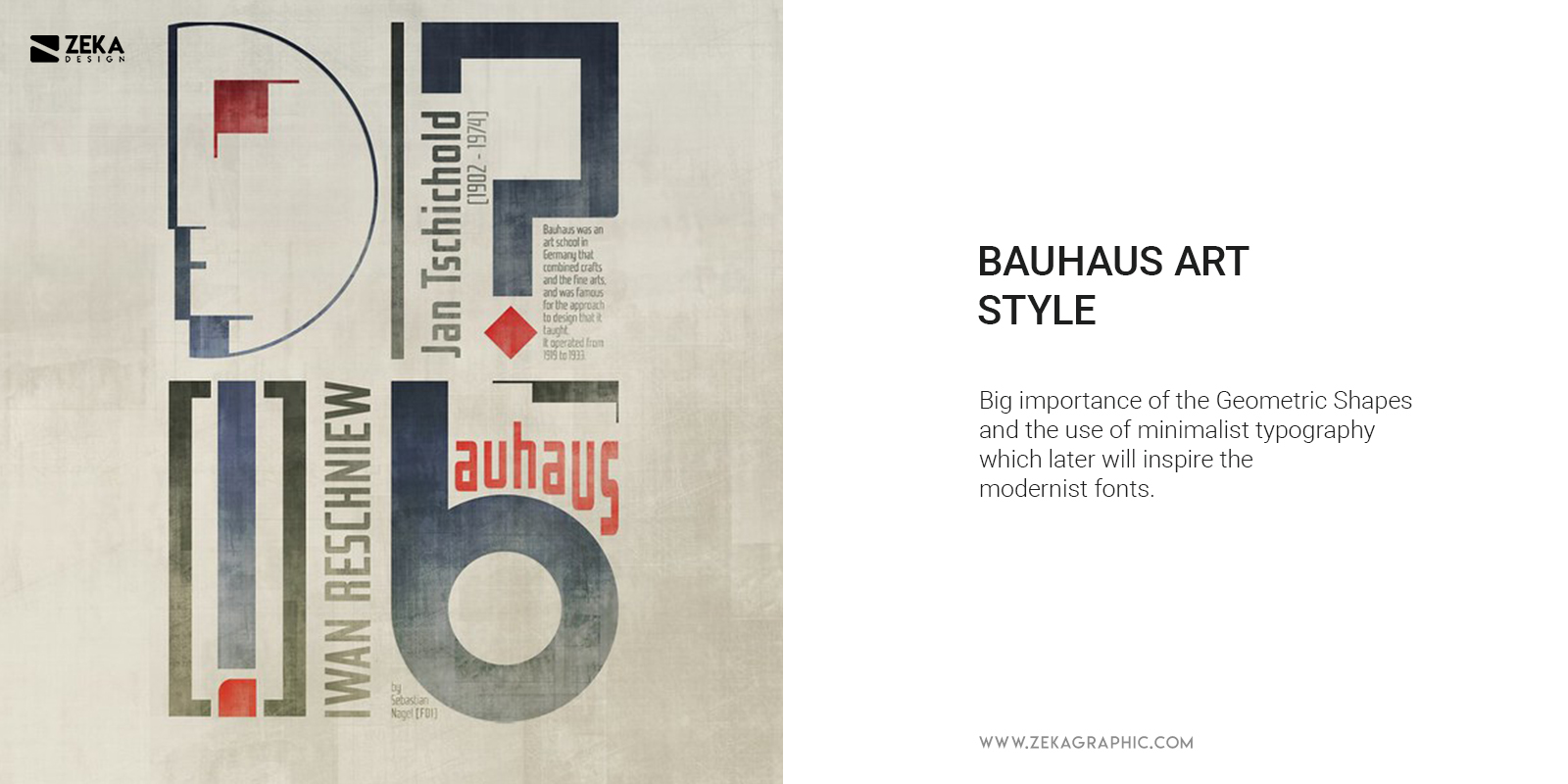 Bauhaus Design Style Geometric Shapes and Minimalist Typography