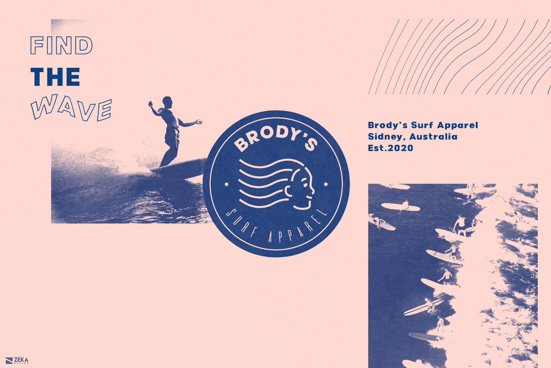 Brodys Surf Logo Design Brand Identity Design Concept by Zeka Design