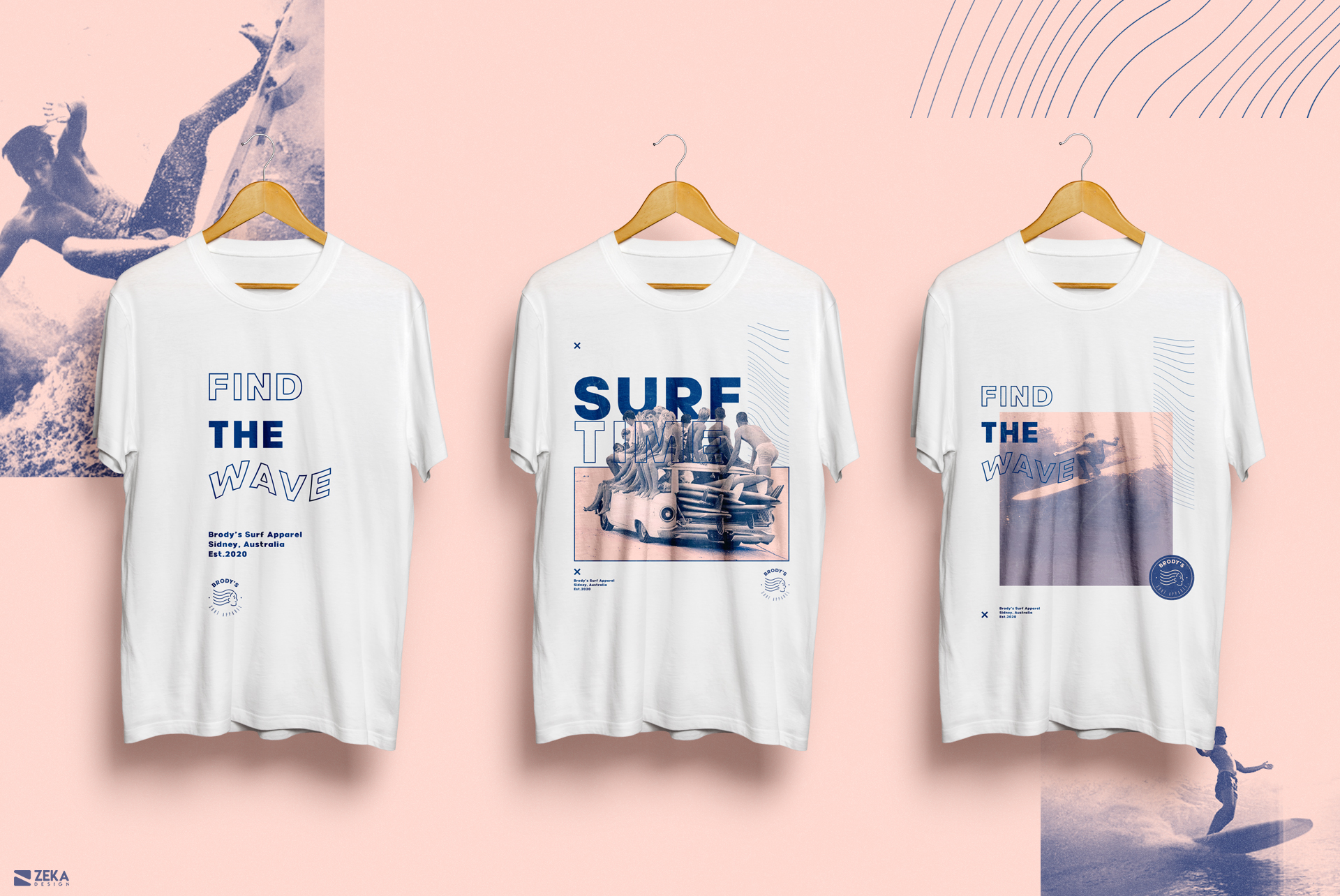 Brodys Surf Logo Design Brand Identity Design Concept by Zeka Design