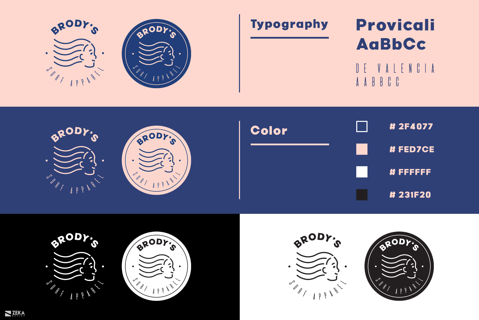 Brodys Surf Logo Design Brand Identity Design Concept by Zeka Design