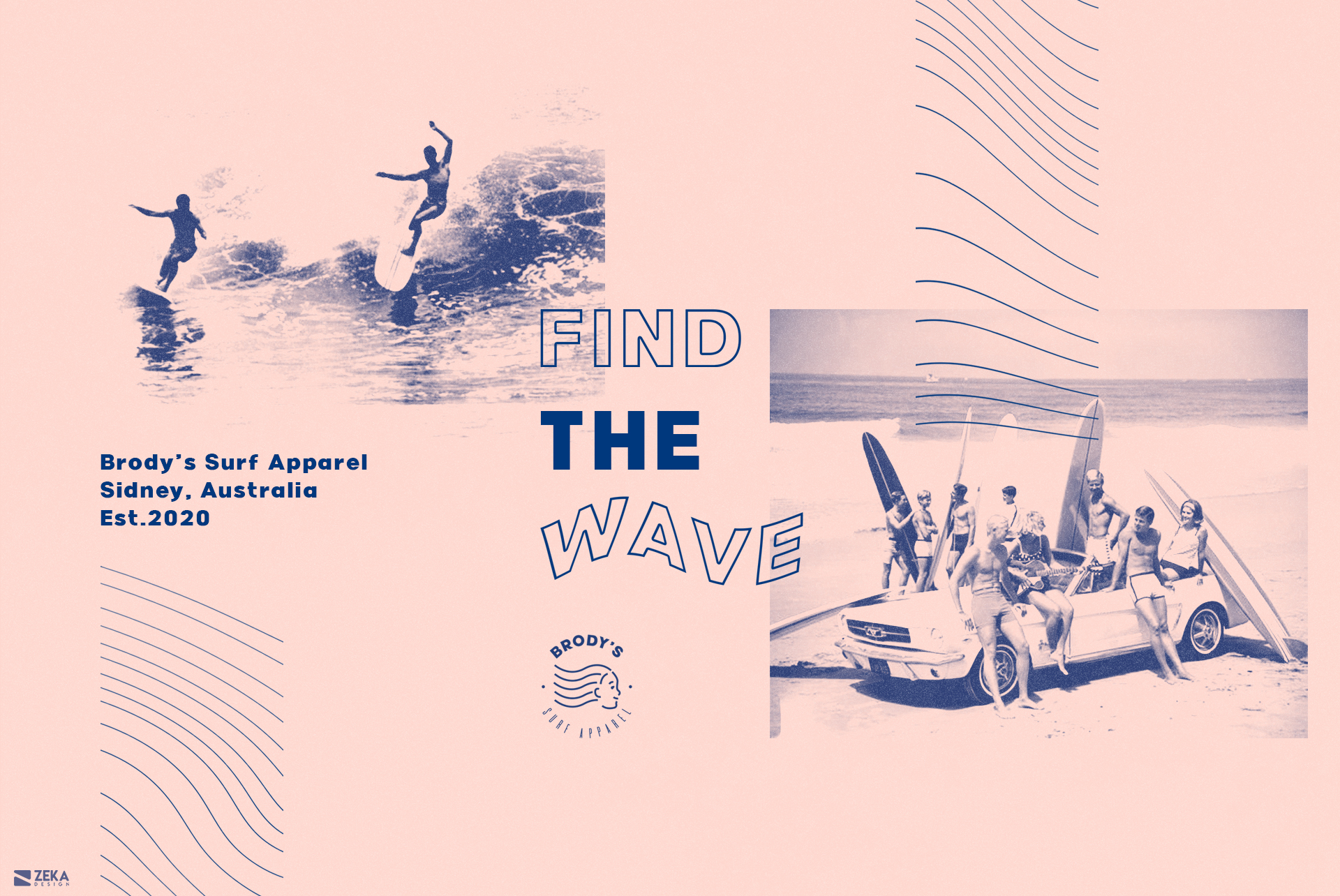 Brodys Surf Logo Design Brand Identity Design Concept by Zeka Design