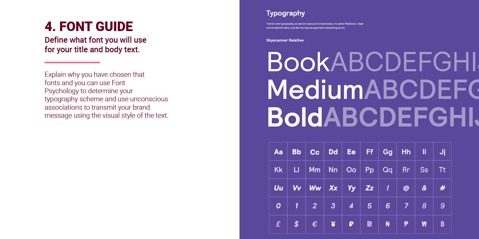 Font Guidelines in brand style guide