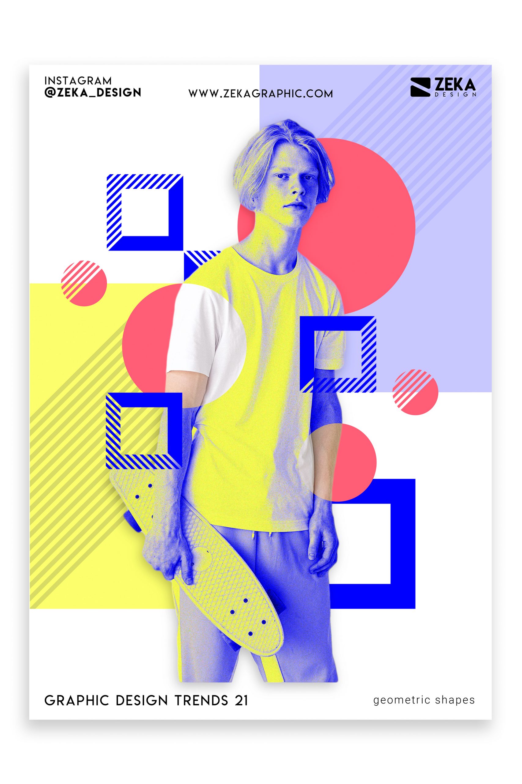 Graphic Design Trends 2021 Geometric Shapes Poster