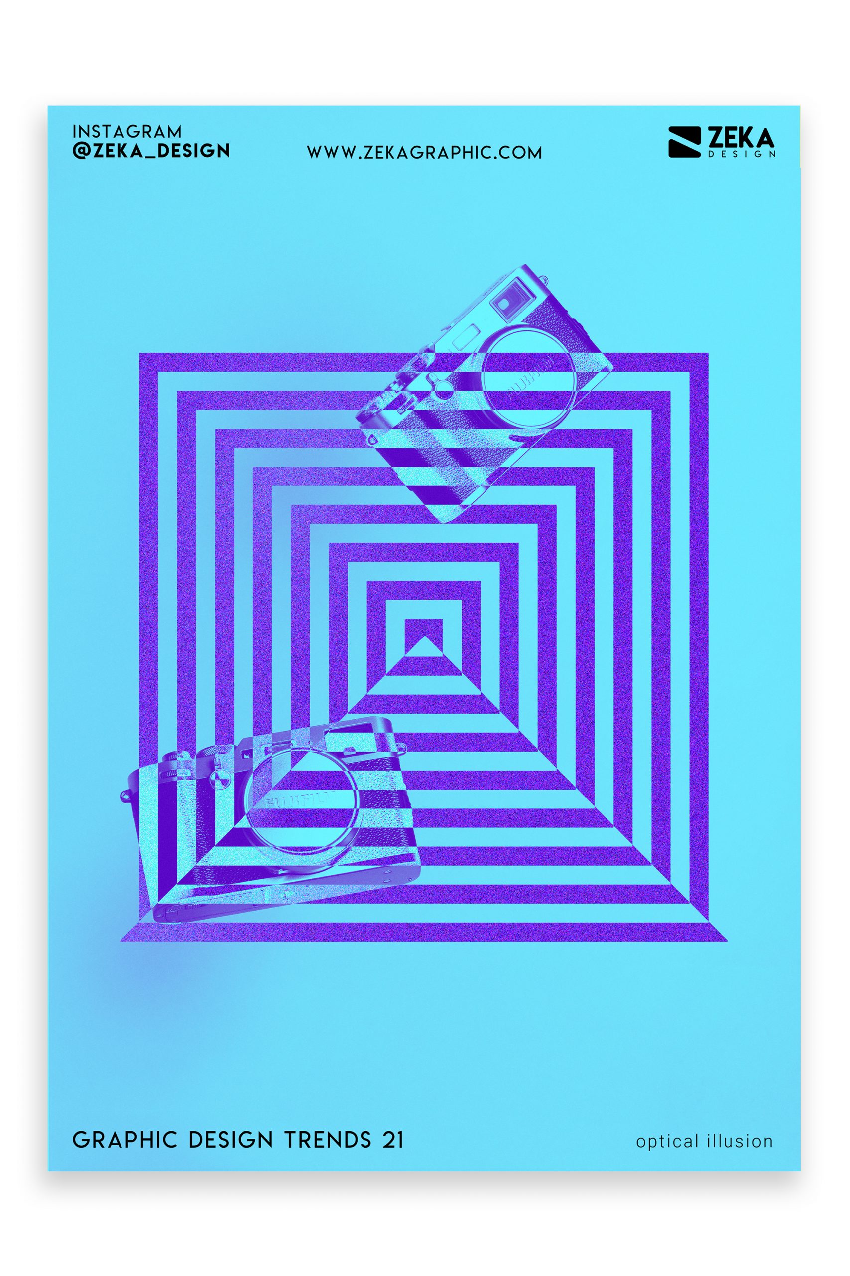 Graphic Design Trends 2021 Optical Illusion Poster
