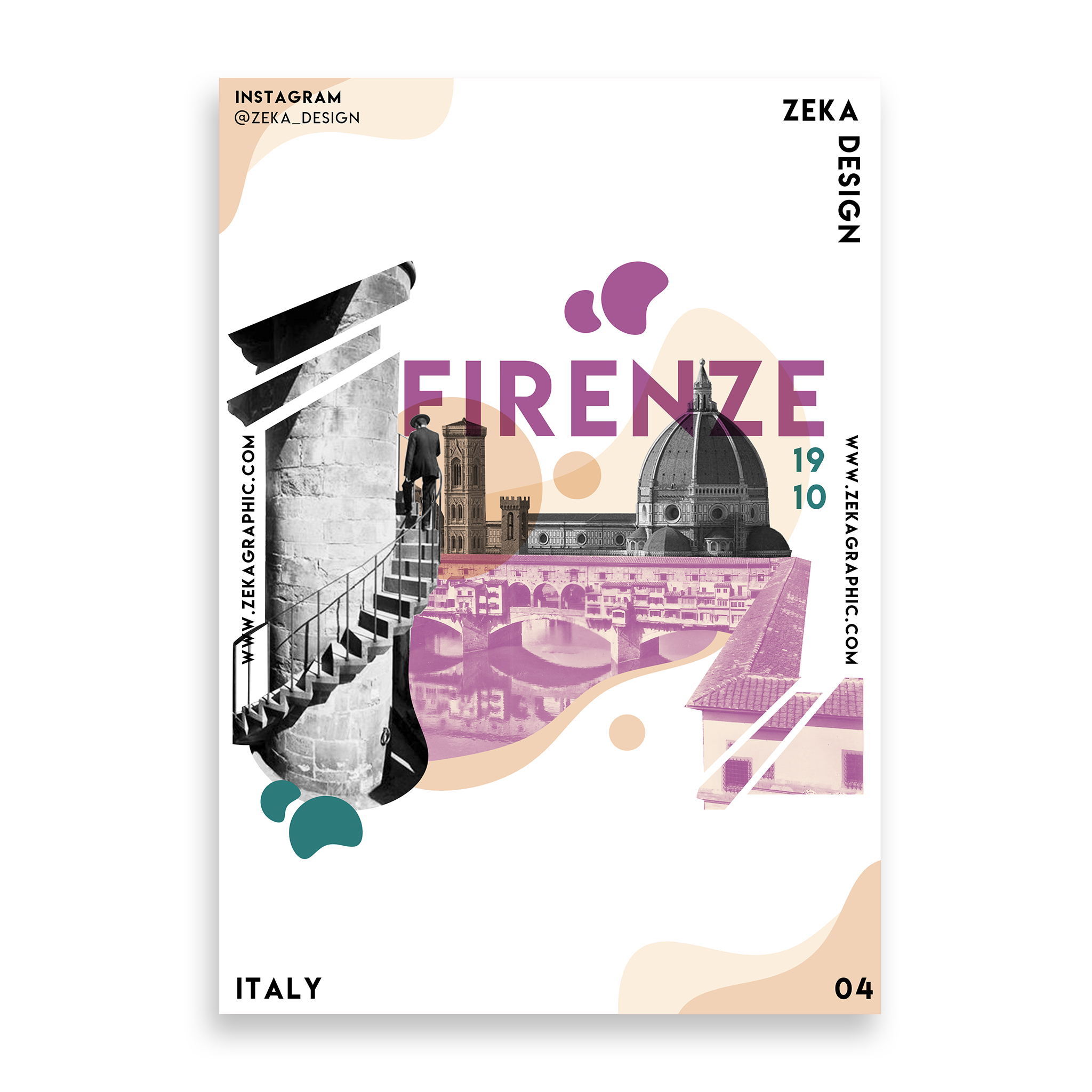 Florence Italy Poster Design Collection Zeka Design