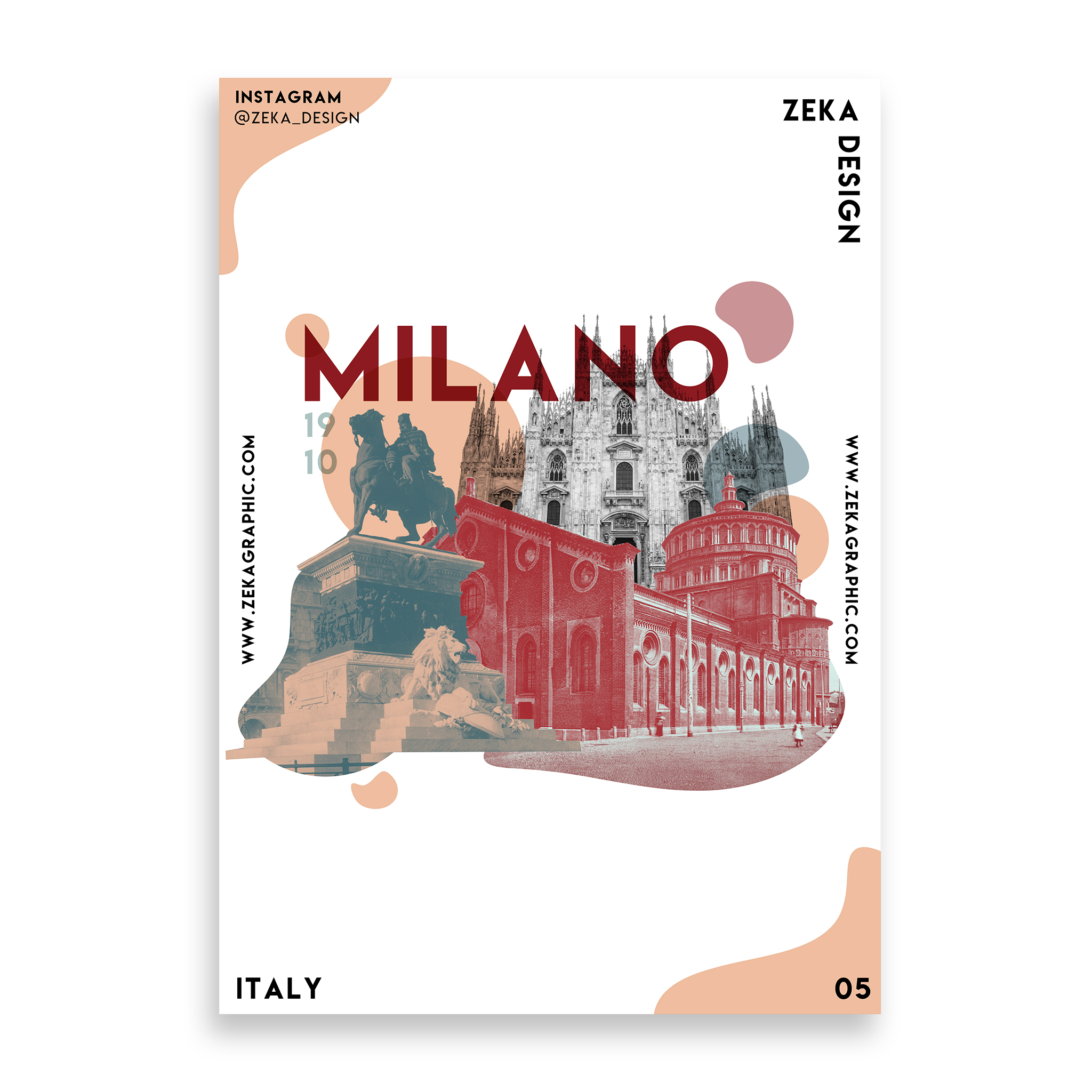 Milan Italy Poster Design Collection Zeka Design