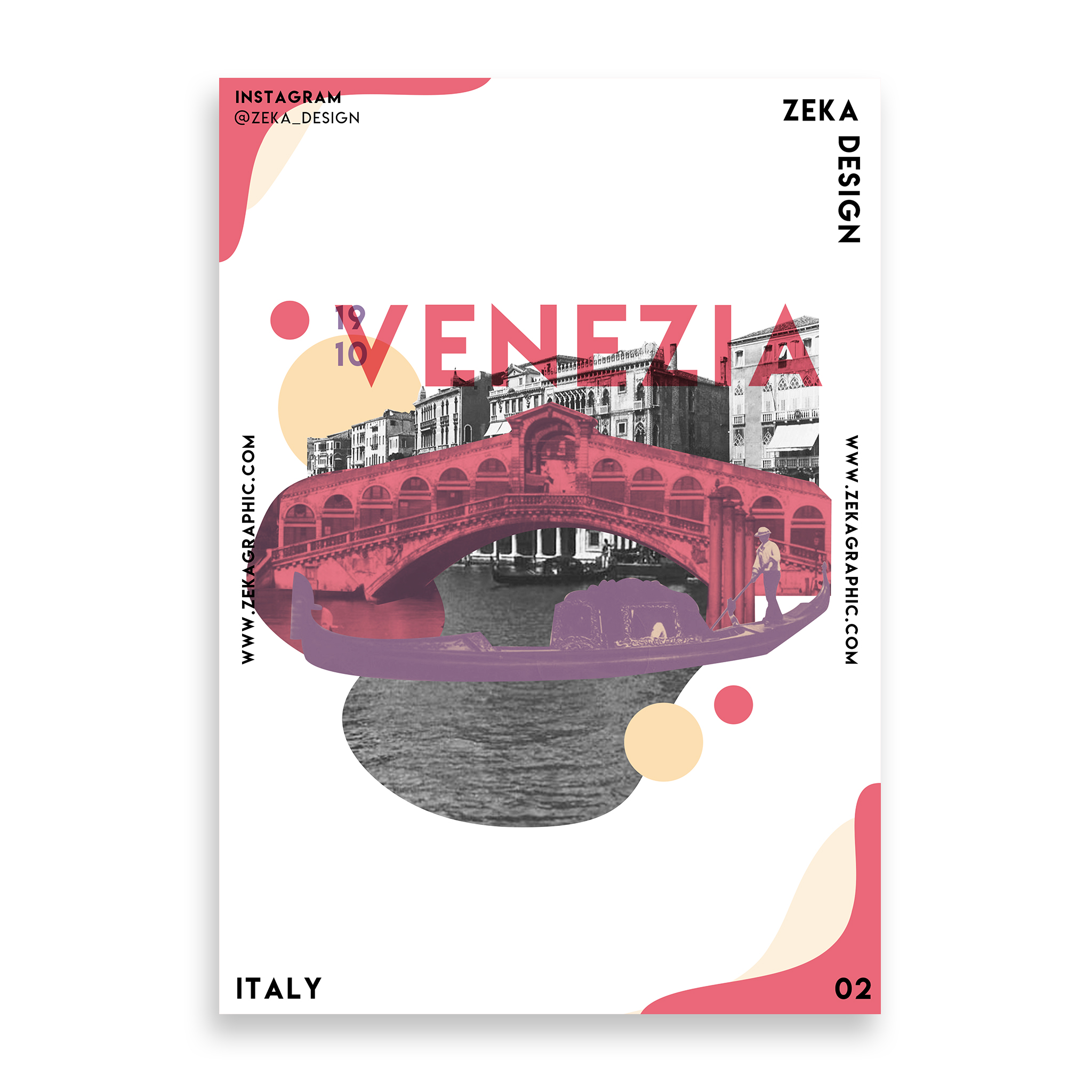 Venice Italy Poster Design Collection Zeka Design