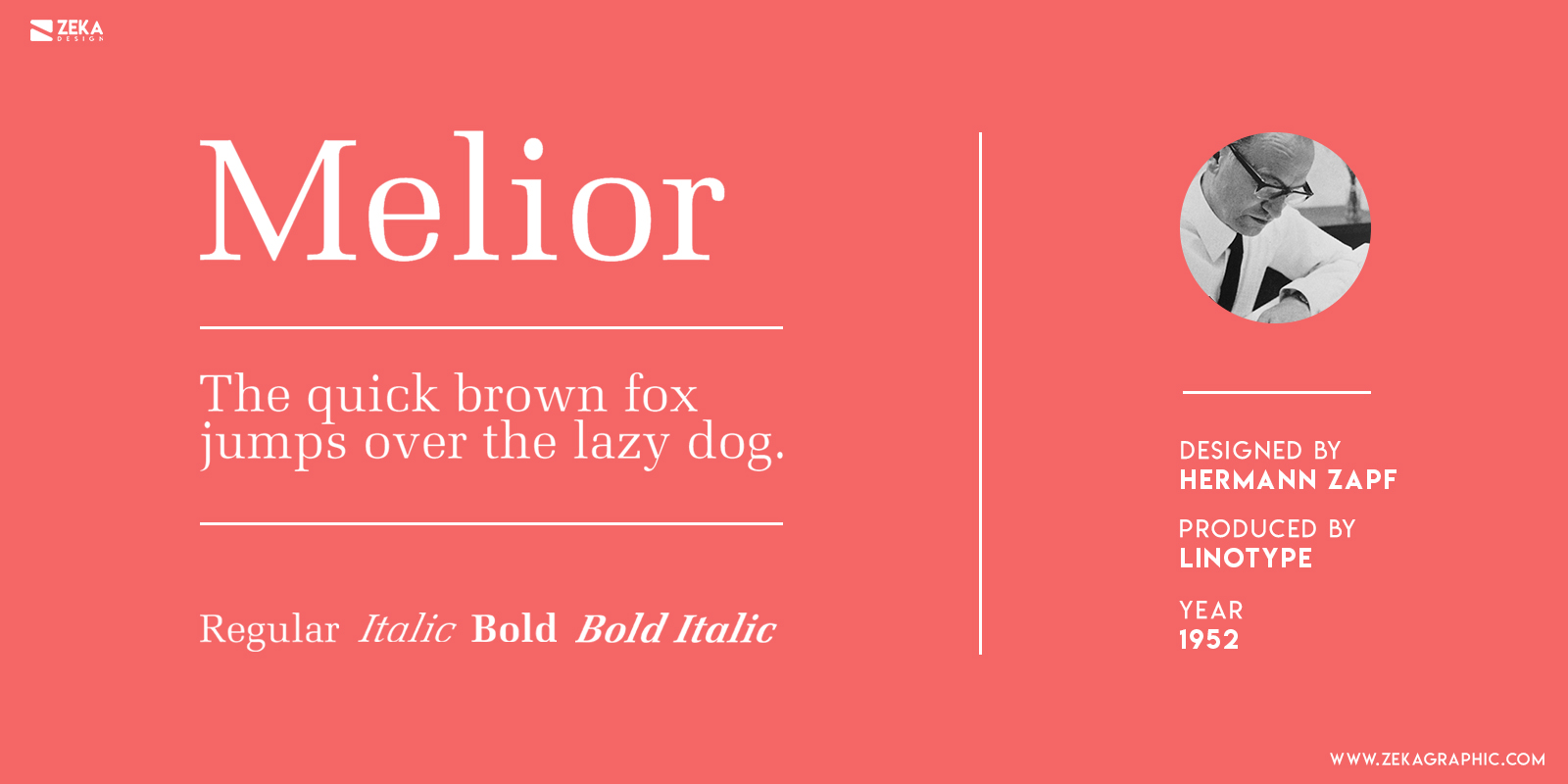 Melior Typography History 1950 Typefaces Hermann Zopf