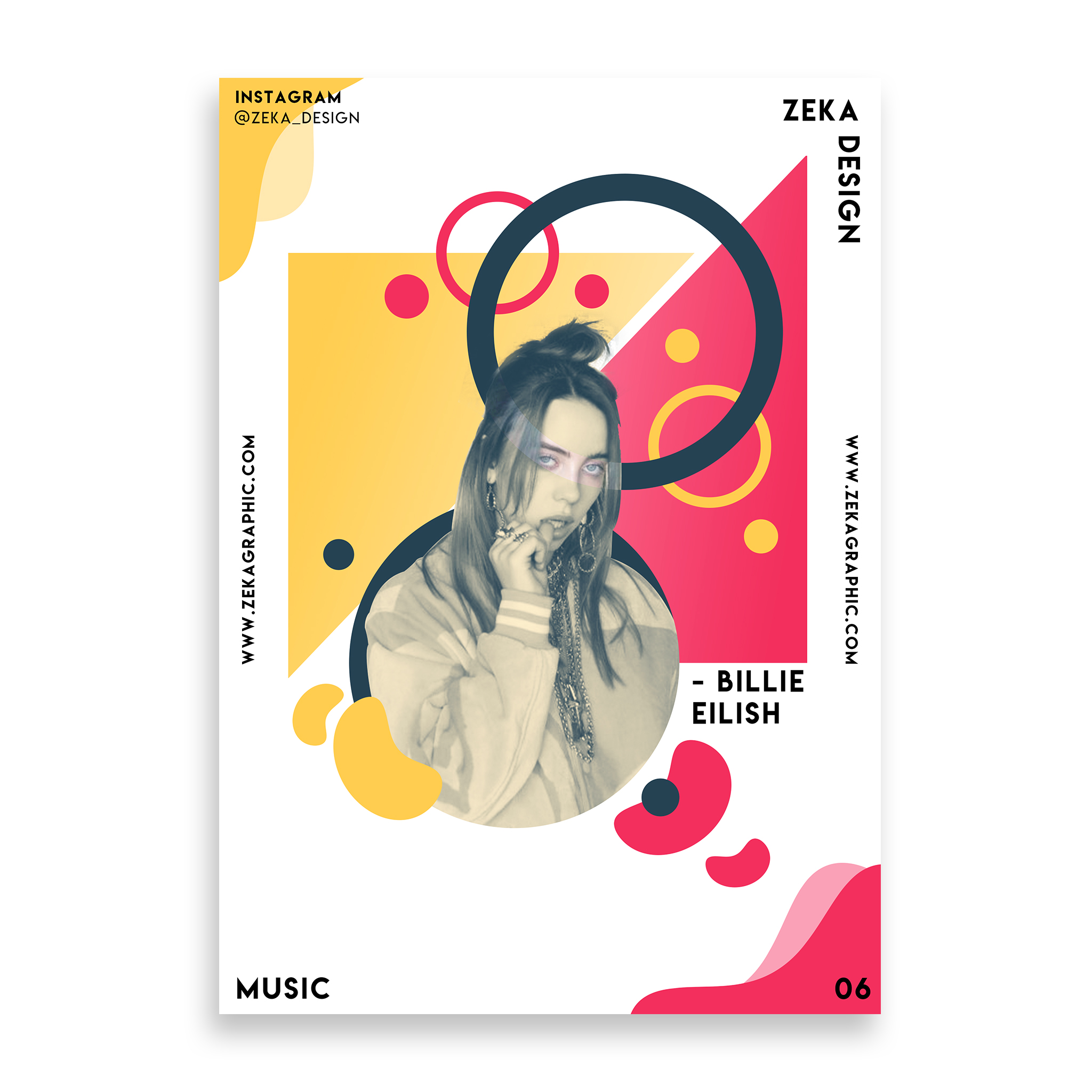 Billie Eilish Music Poster Design Collection Zeka Design