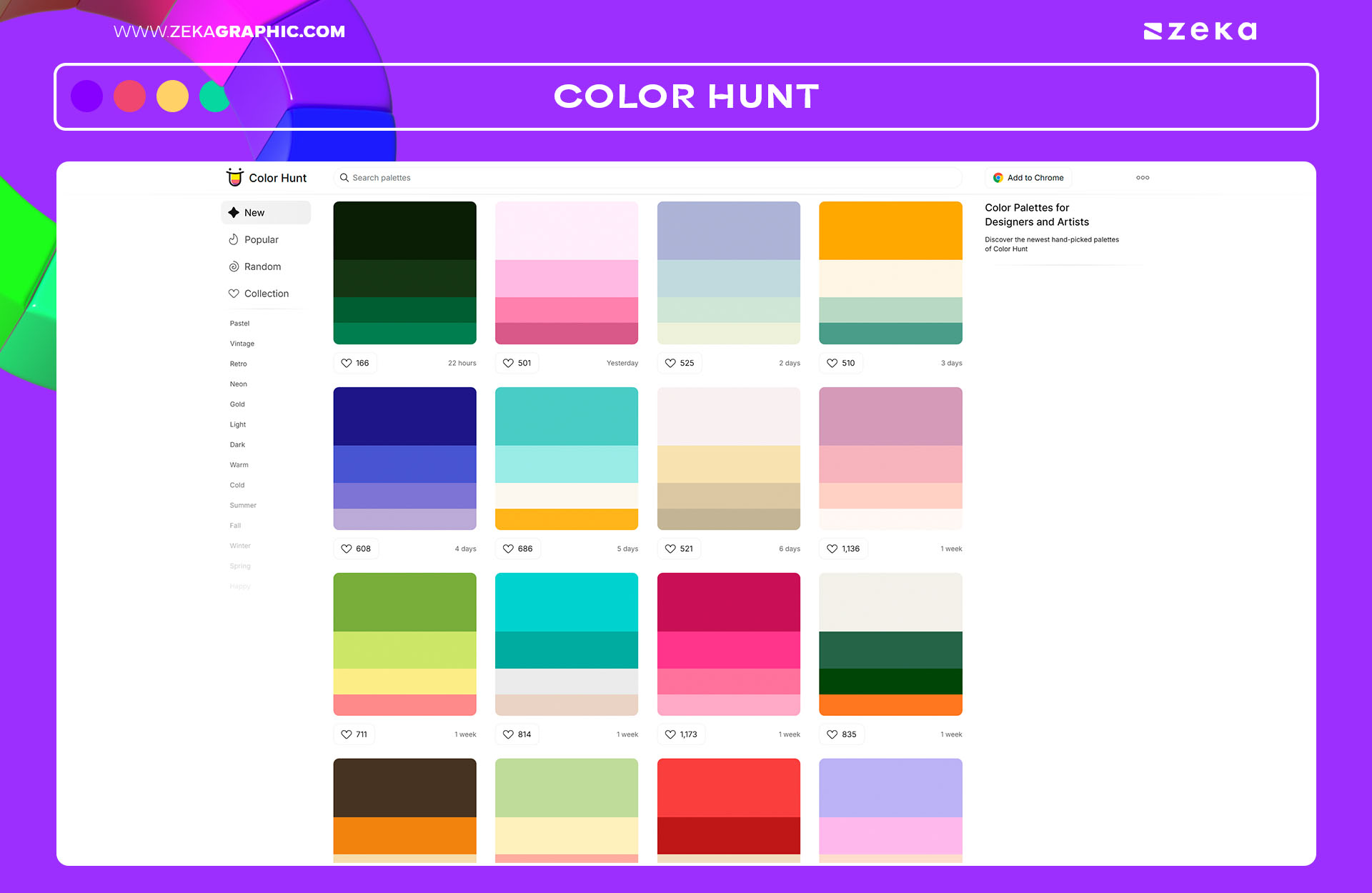Online Color Palette Generator Color Hunt