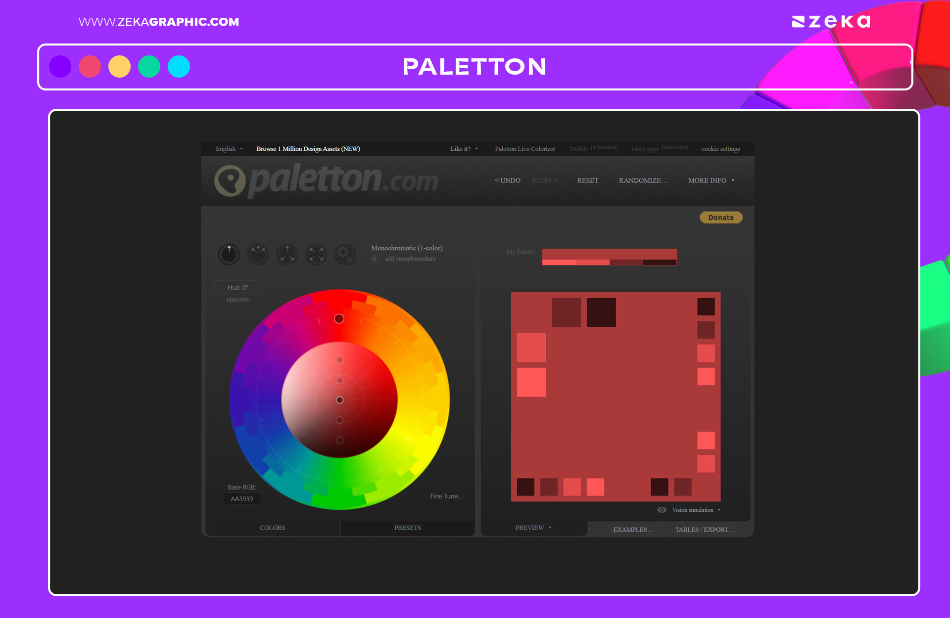 Online Color Palette Generator Paletton