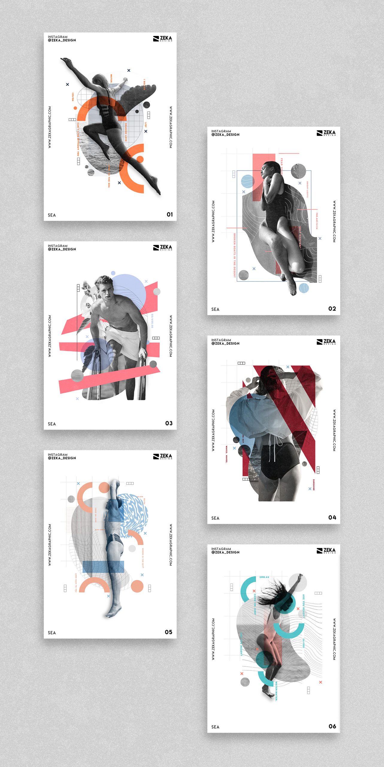 Sea Poster Design Collection Zeka Design