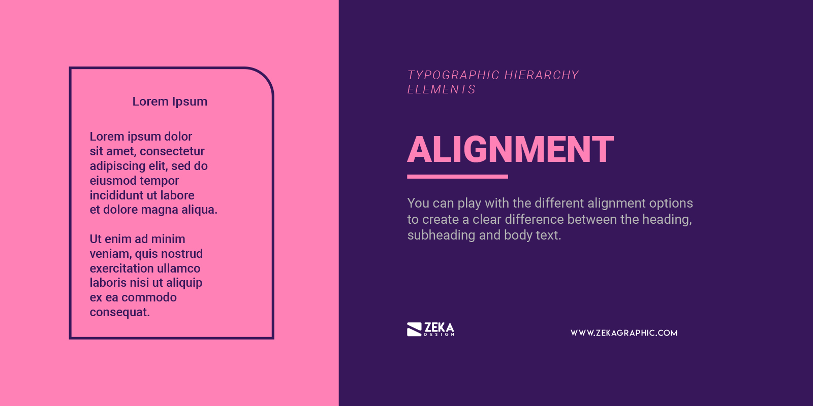 Text Alignment for Typographic Hierarchy in Graphic Design