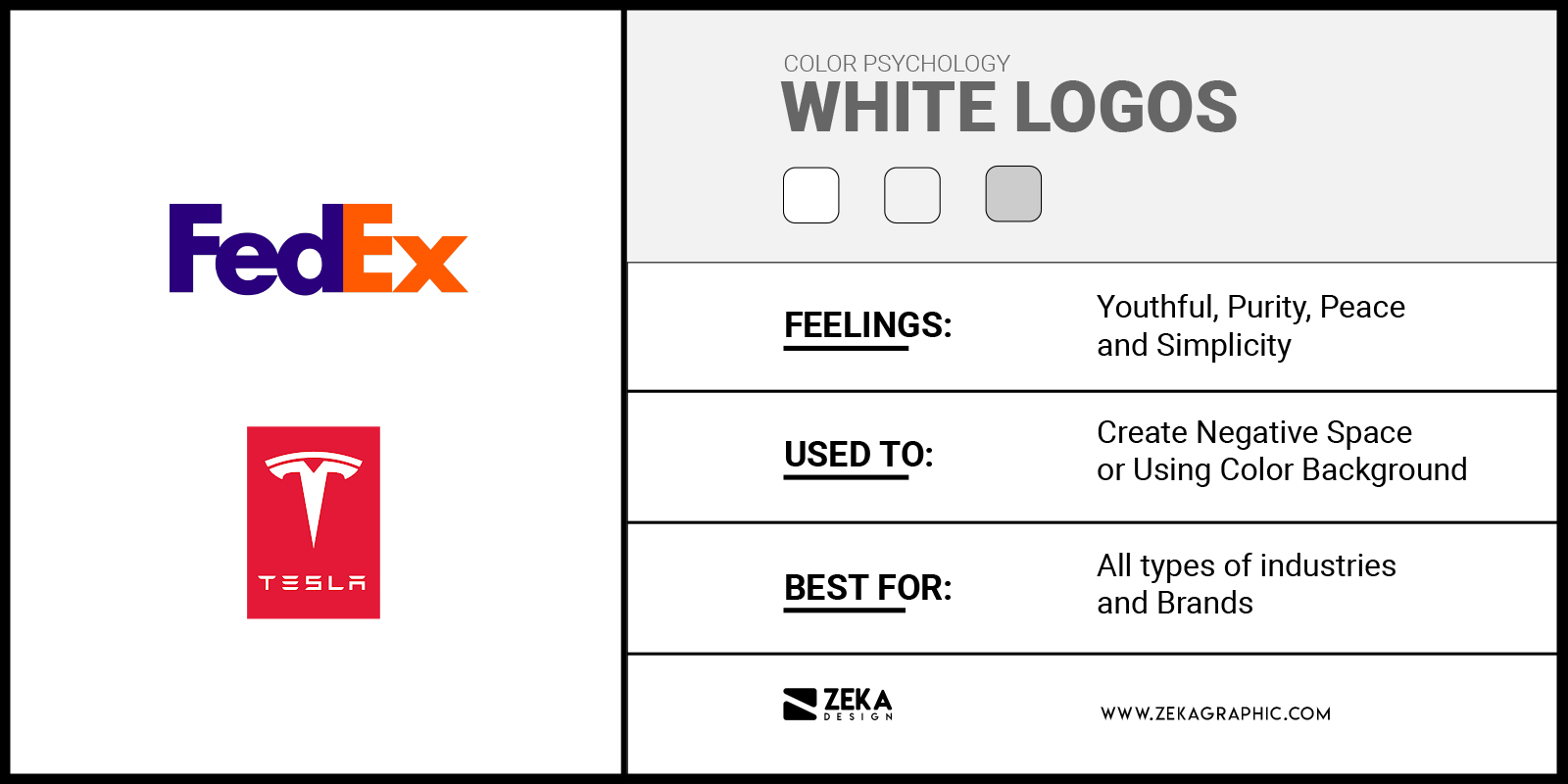 White Logos Meaning in Graphic Design Color Psychology