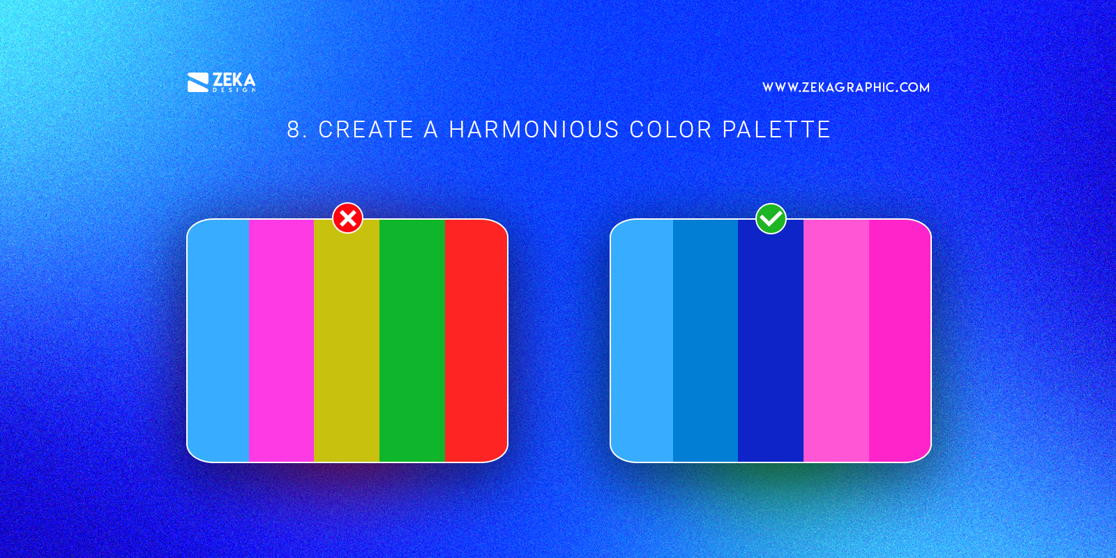 Create a harmonious color palette Graphic Design Tips