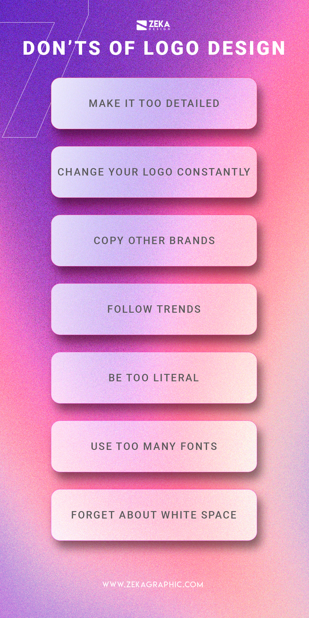 7 Don'ts For a Good Logo Design Infographic