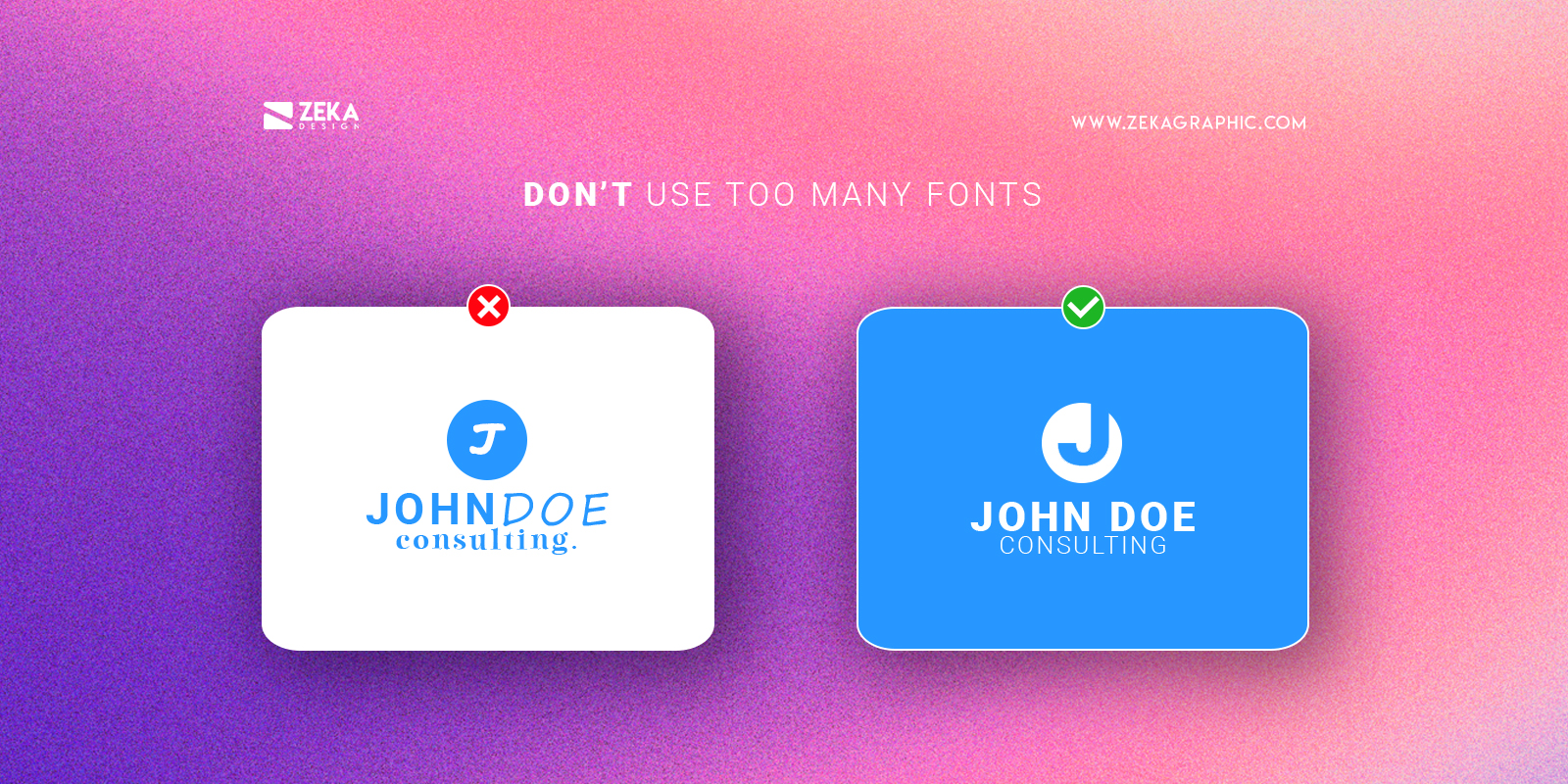 Logo Design Tips Dont Use too many fonts