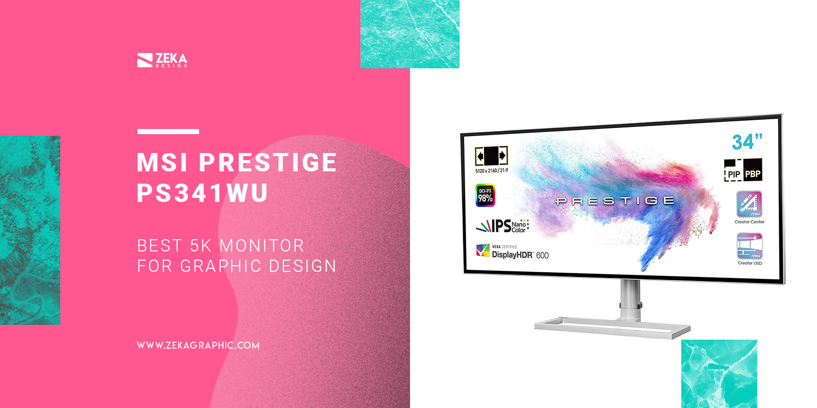 MSI Prestige PS341WU Best 5K Monitor for Graphic Design
