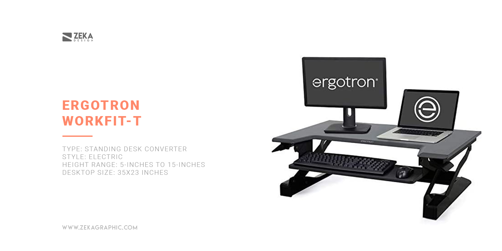 Ergotron WorkFit-T Best Ergonomic Standing Desk