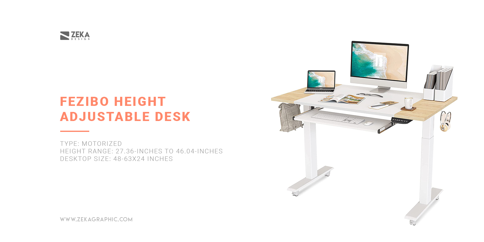 FEZIBO Height Adjustable Electric Standing Desk Great Value for Money Standing Desk