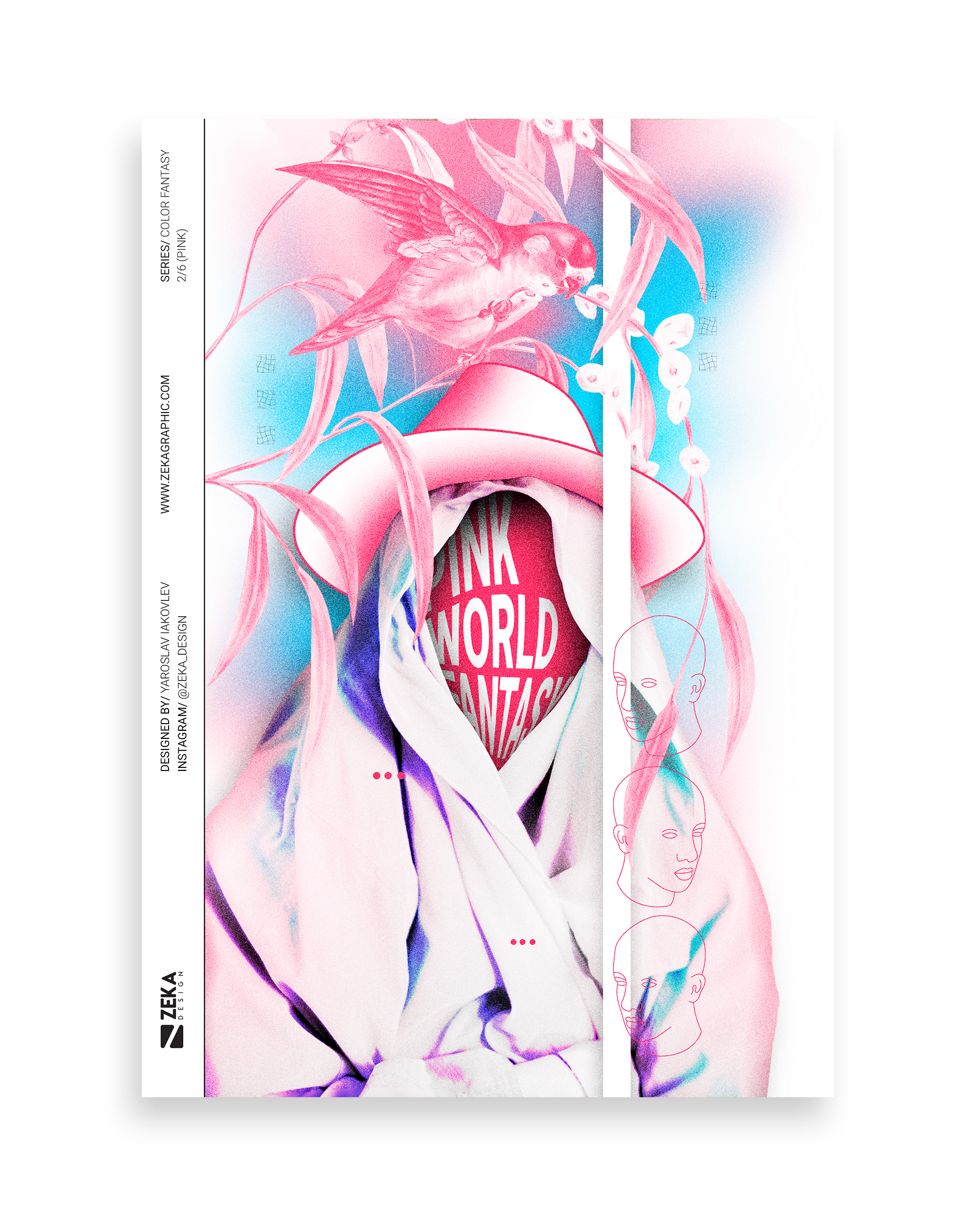 Color Fantasy Poster Design 02 Pink by Zeka Design