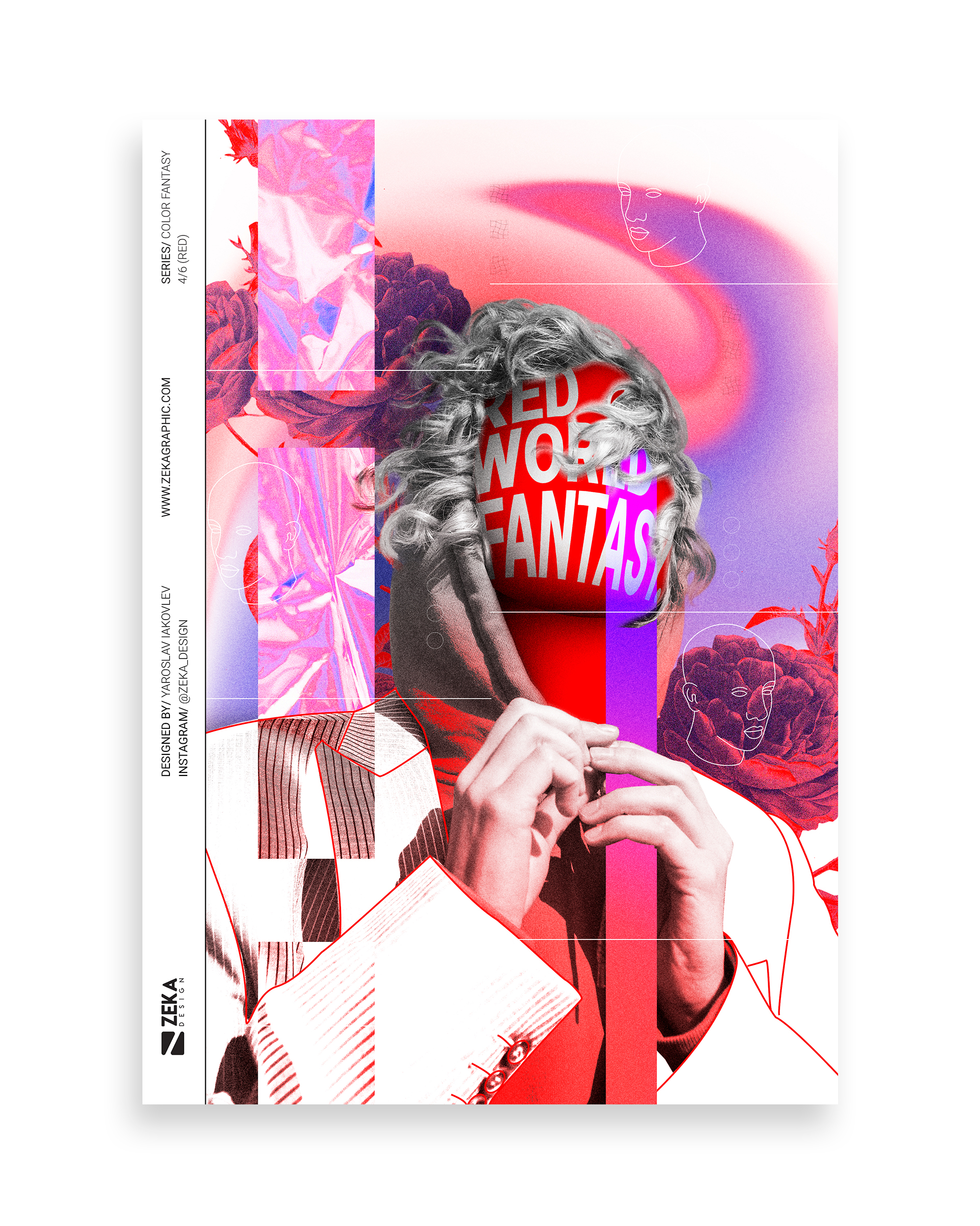 Color Fantasy Poster Design 04 Red by Zeka Design