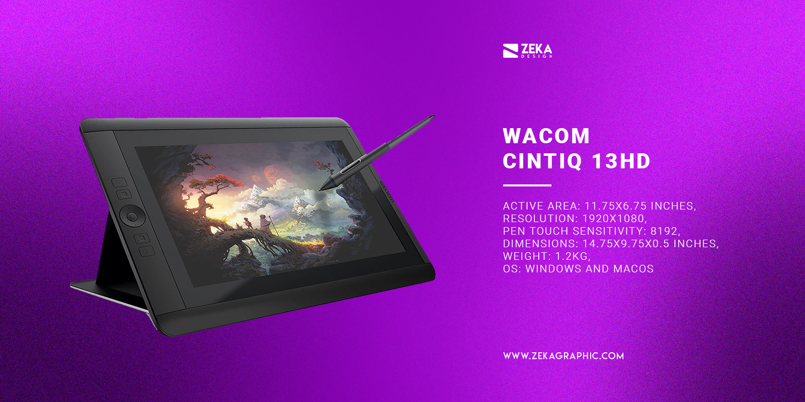 Wacom Cintiq 13HD best wacom tablets for designers and artists