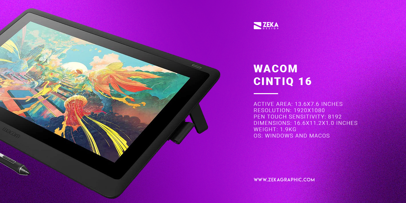 Wacom Cintiq 16 Best affordable Wacom Tablet For Pro designers and artists
