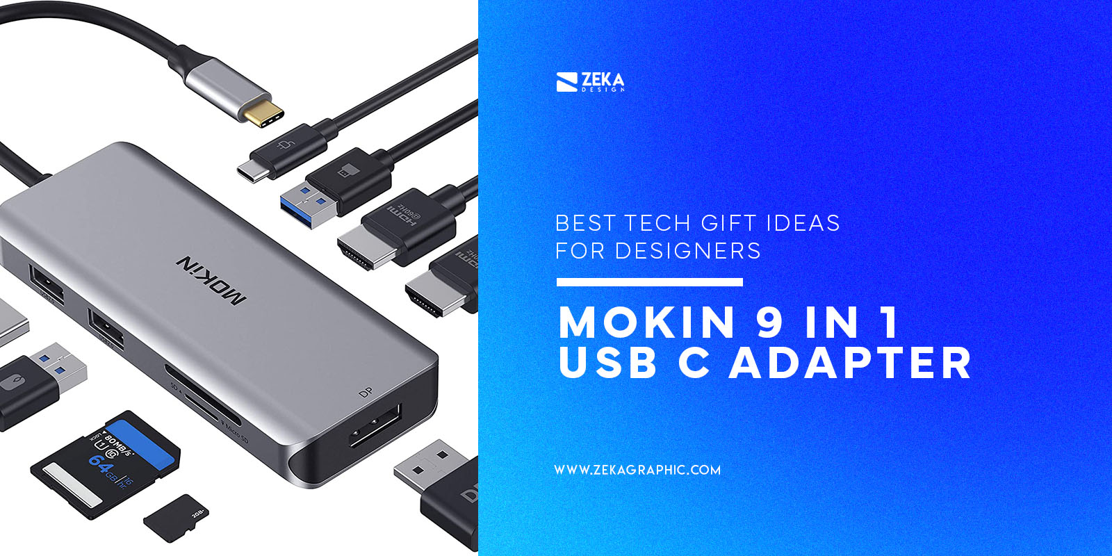 MOKiN 9 in 1 USB C Adapter best tech gift ideas for designers