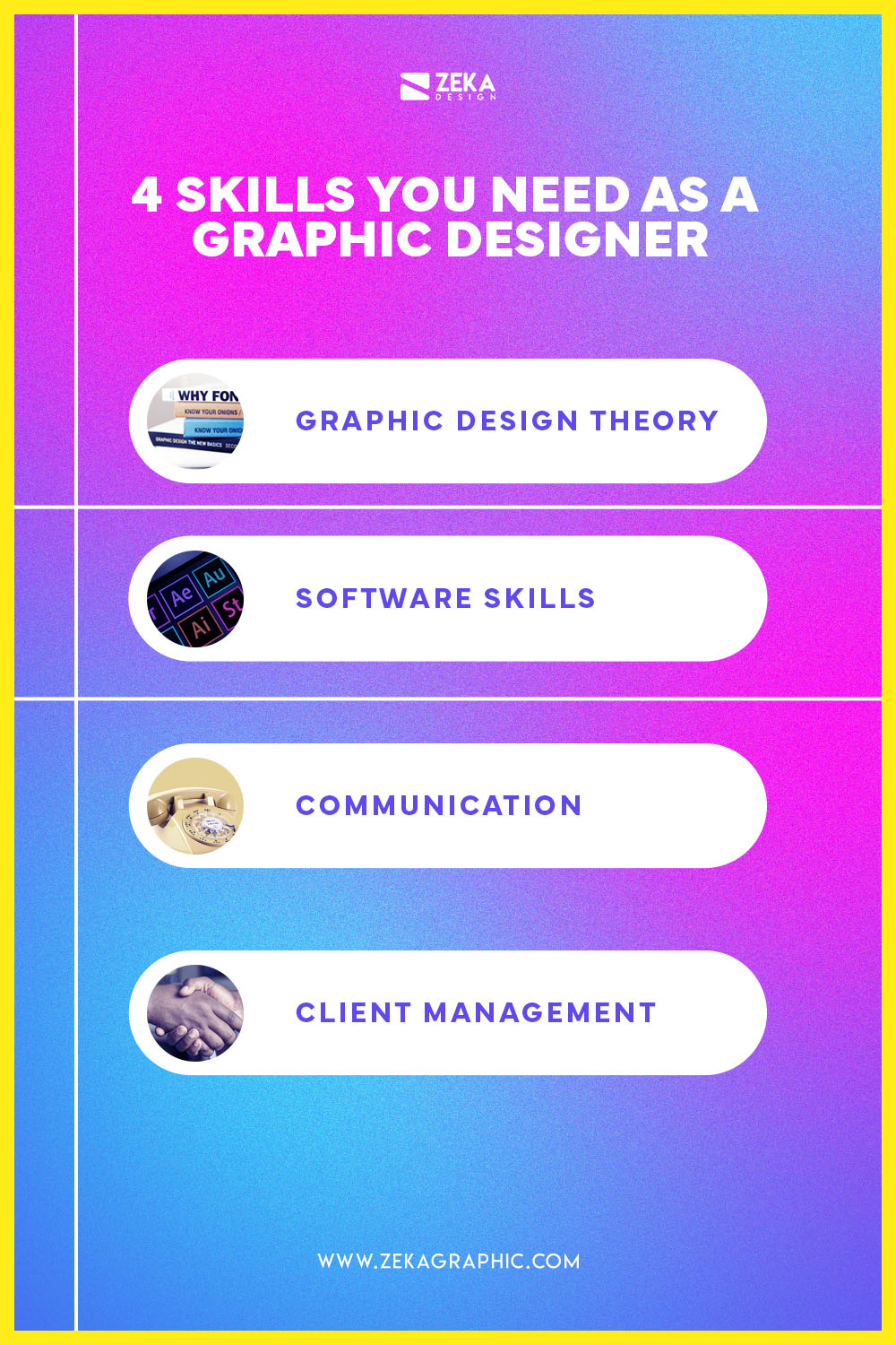 4 Skills You Need as a Graphic Designer Infographic