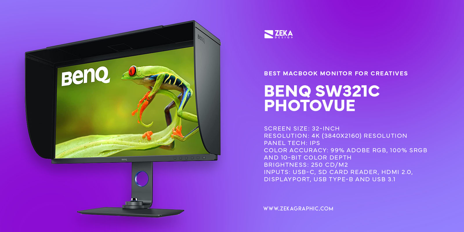 BenQ SW321C PhotoVue Best MacBook Monitor For Creative Professionals