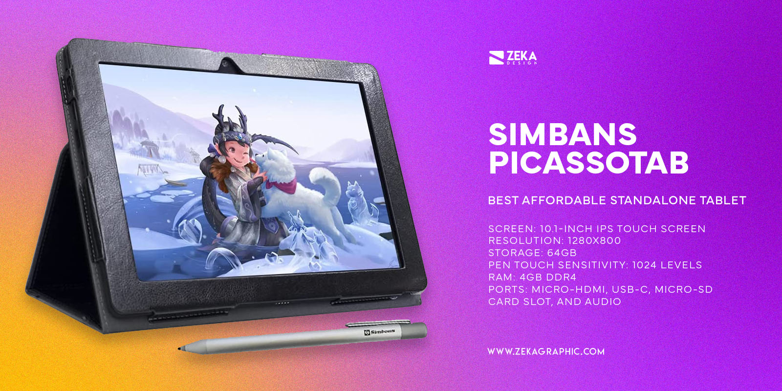 Simbans PicassoTab Best Affordable Standalone Drawing Tablet