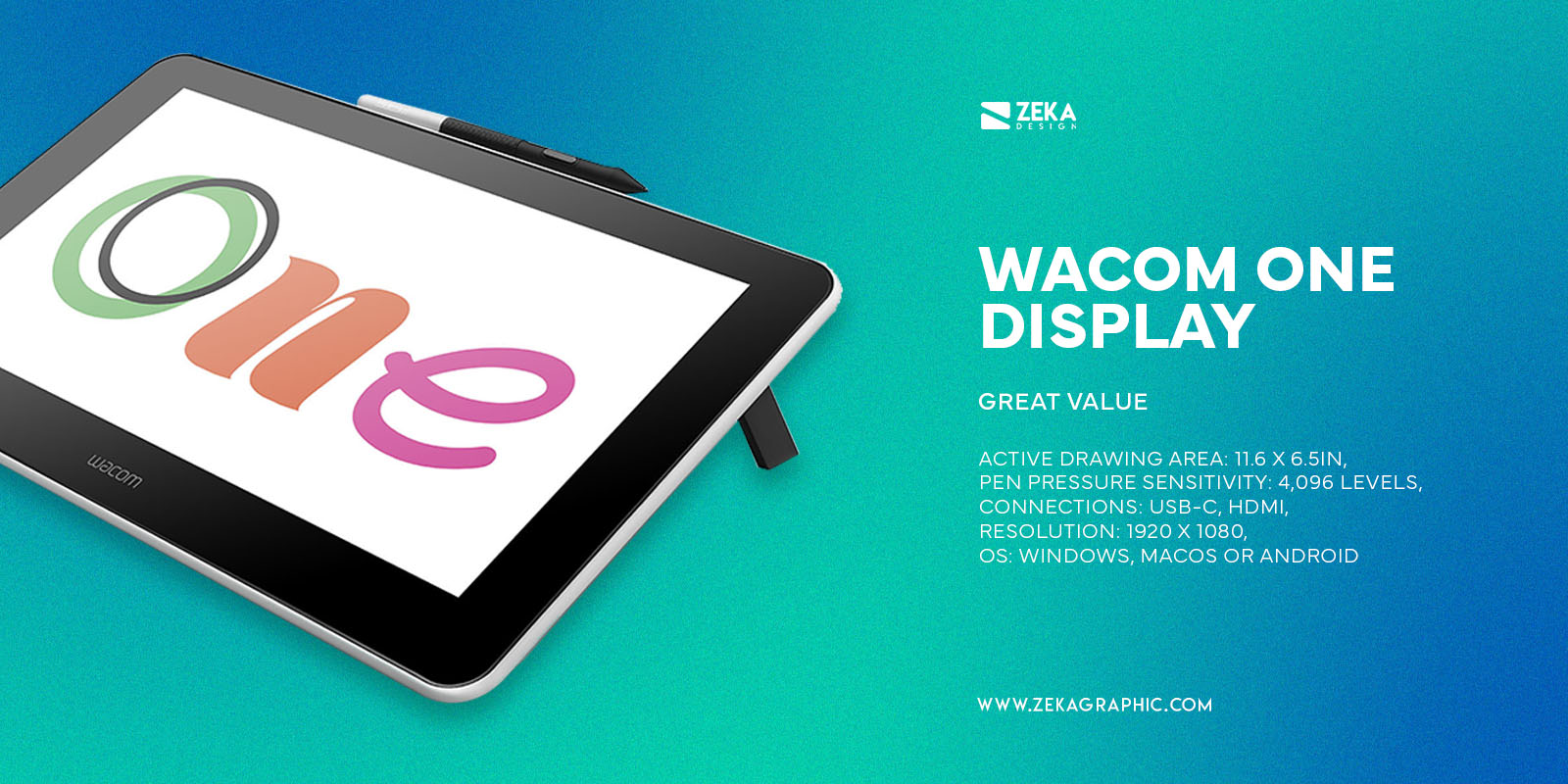Wacom Creative One Display Great Value Drawing Tablet With Screen