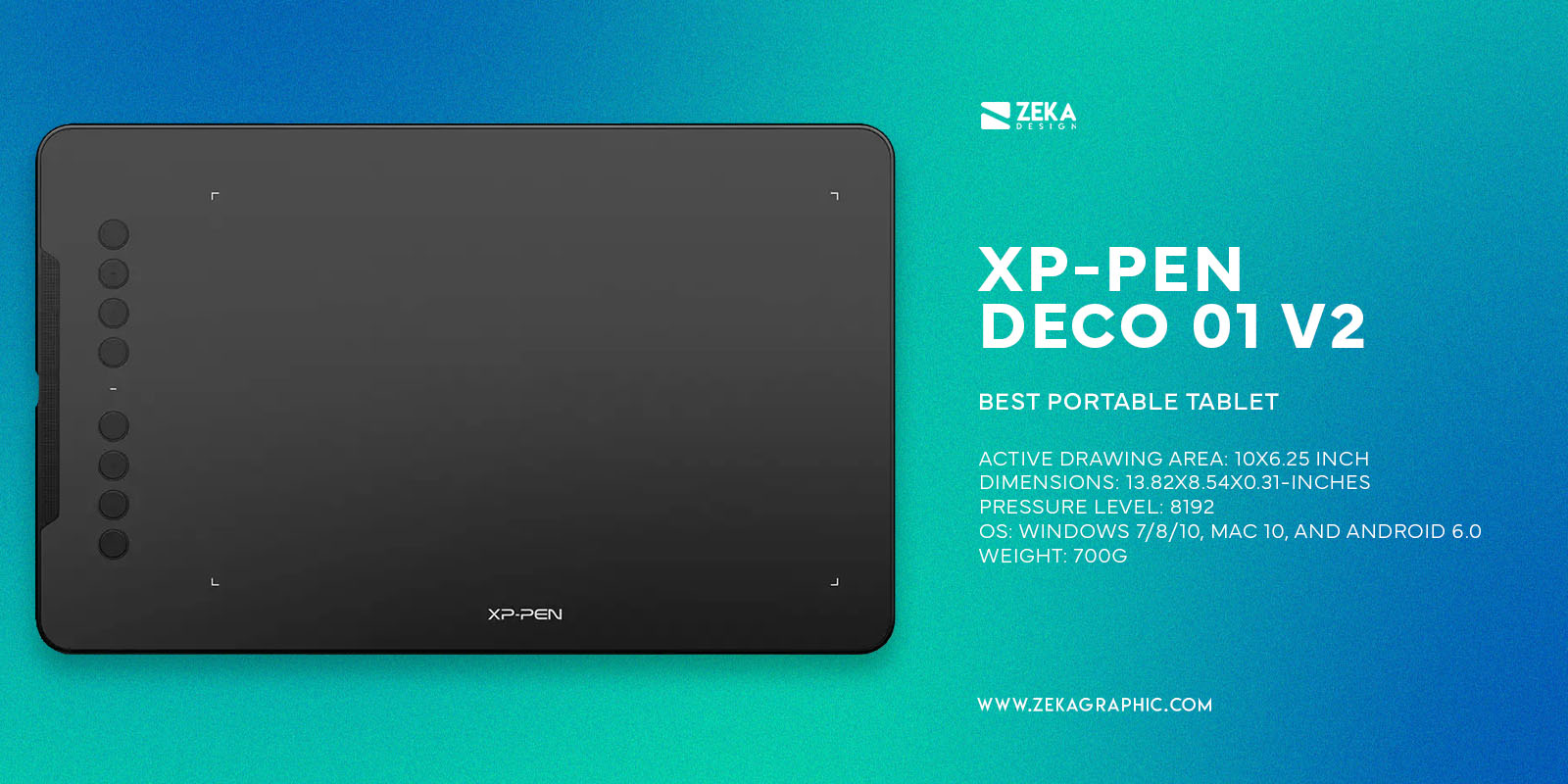 XP-Pen Deco 01 Best Portable Drawing Tablet For Beginners