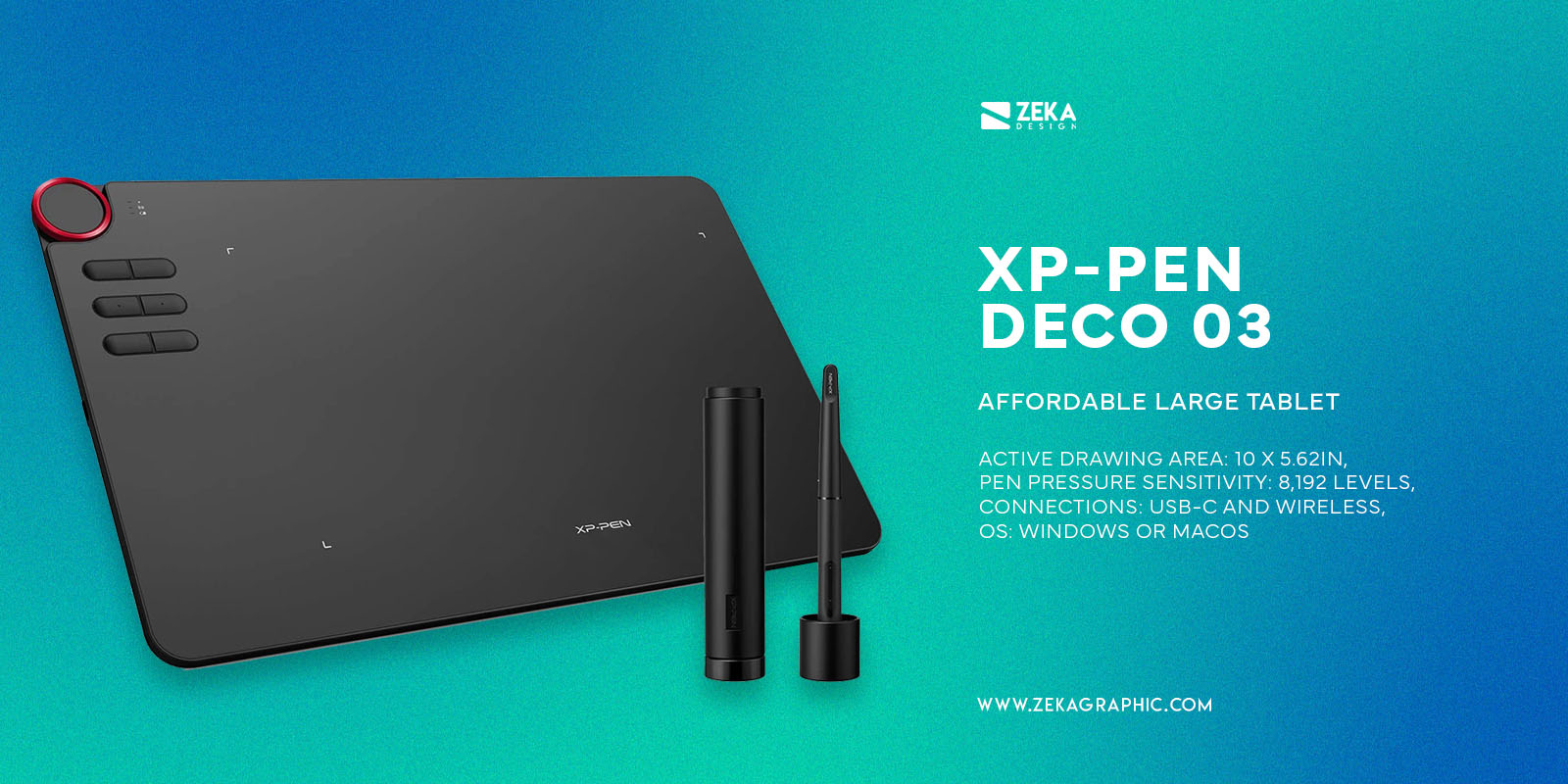 XP-Pen Deco 03 Affordable Large Drawing Tablet