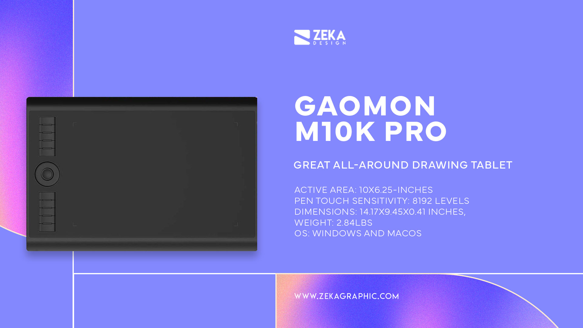GAOMON M10K Pro Great All-Around Budget-Friendly Drawing Tablet