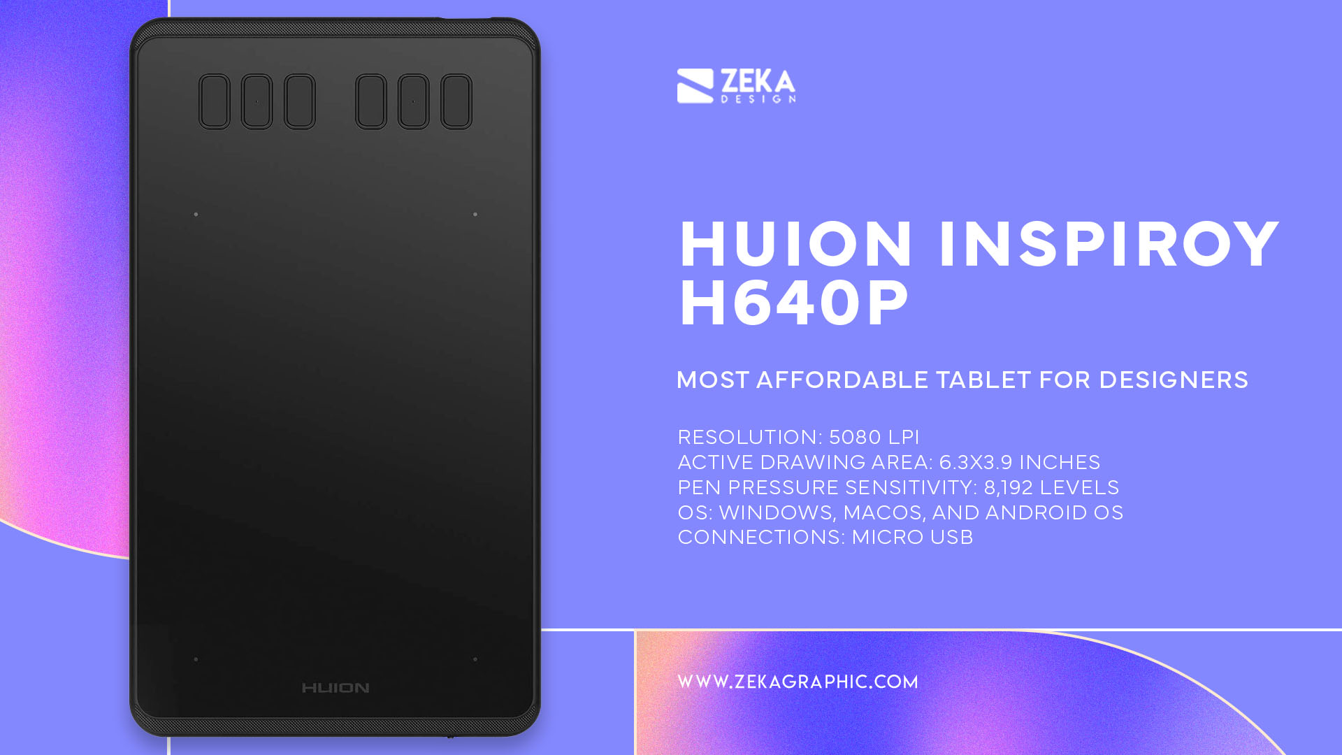 Huion Inspiroy H640P most Affordable Drawing Tablet For Designers and Artists