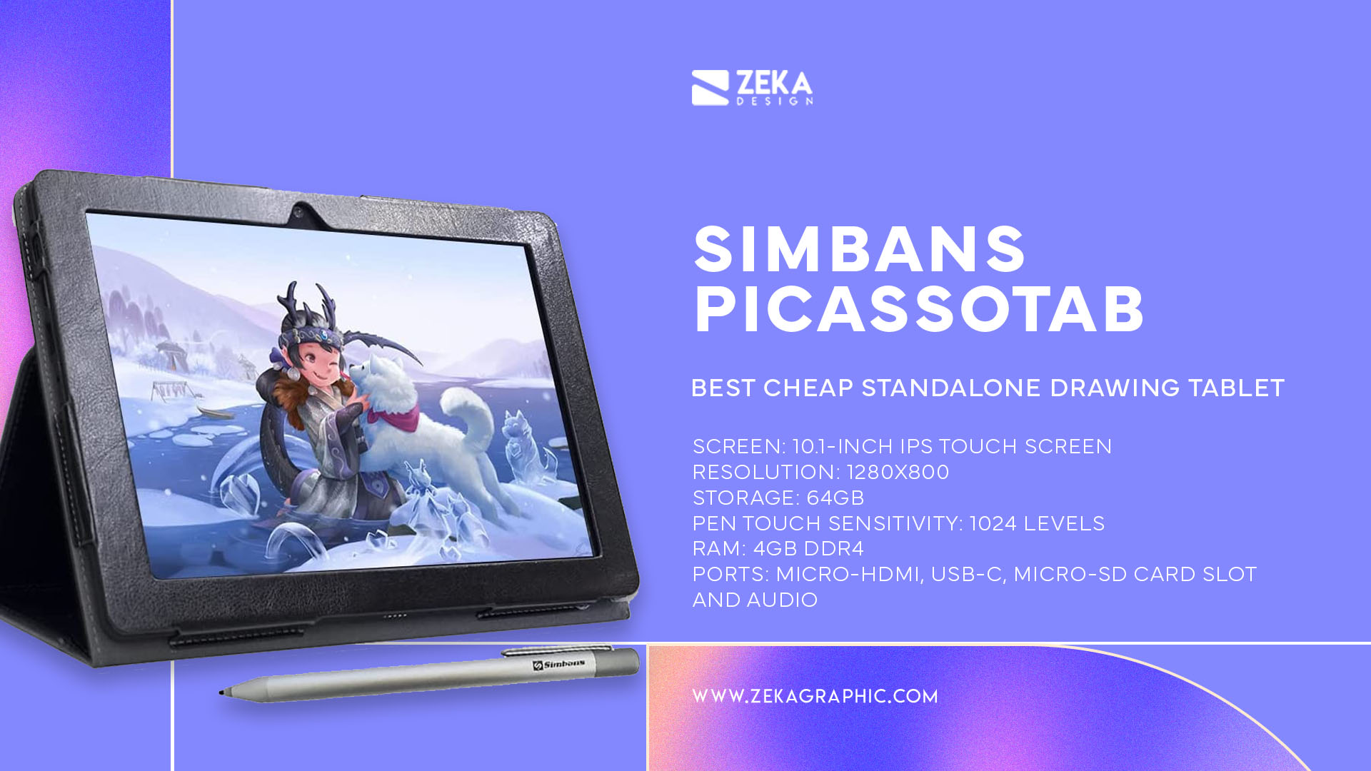 Simbans PicassoTab Best Cheap Standalone Drawing Tablet