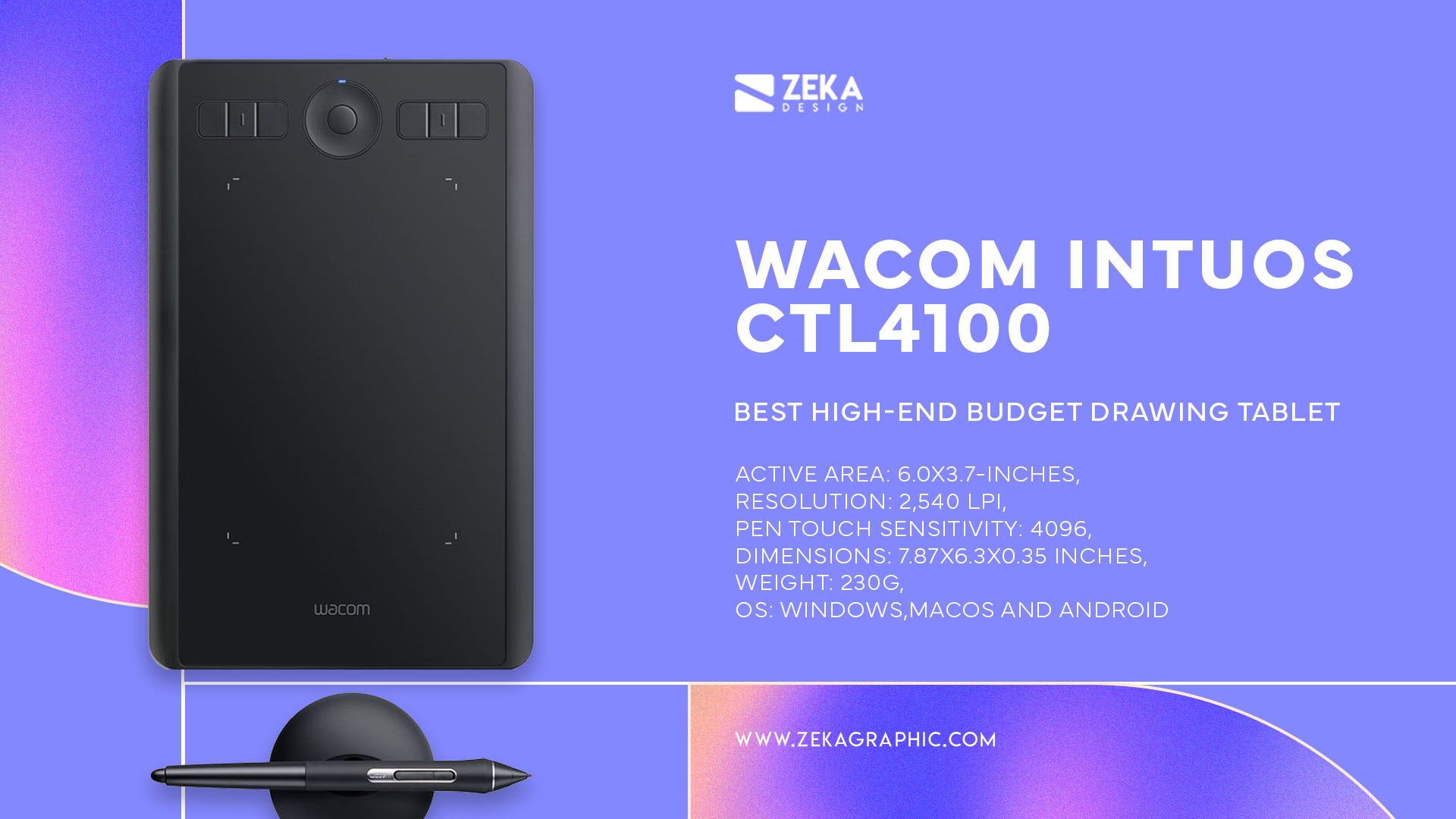 Wacom Intuos CTL4100 Best High-End Budget Drawing Tablet