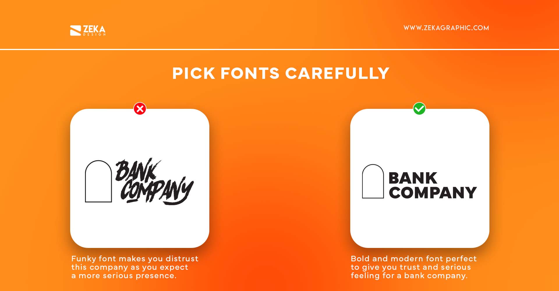 logo design tips Pick Fonts Carefully using font psychology