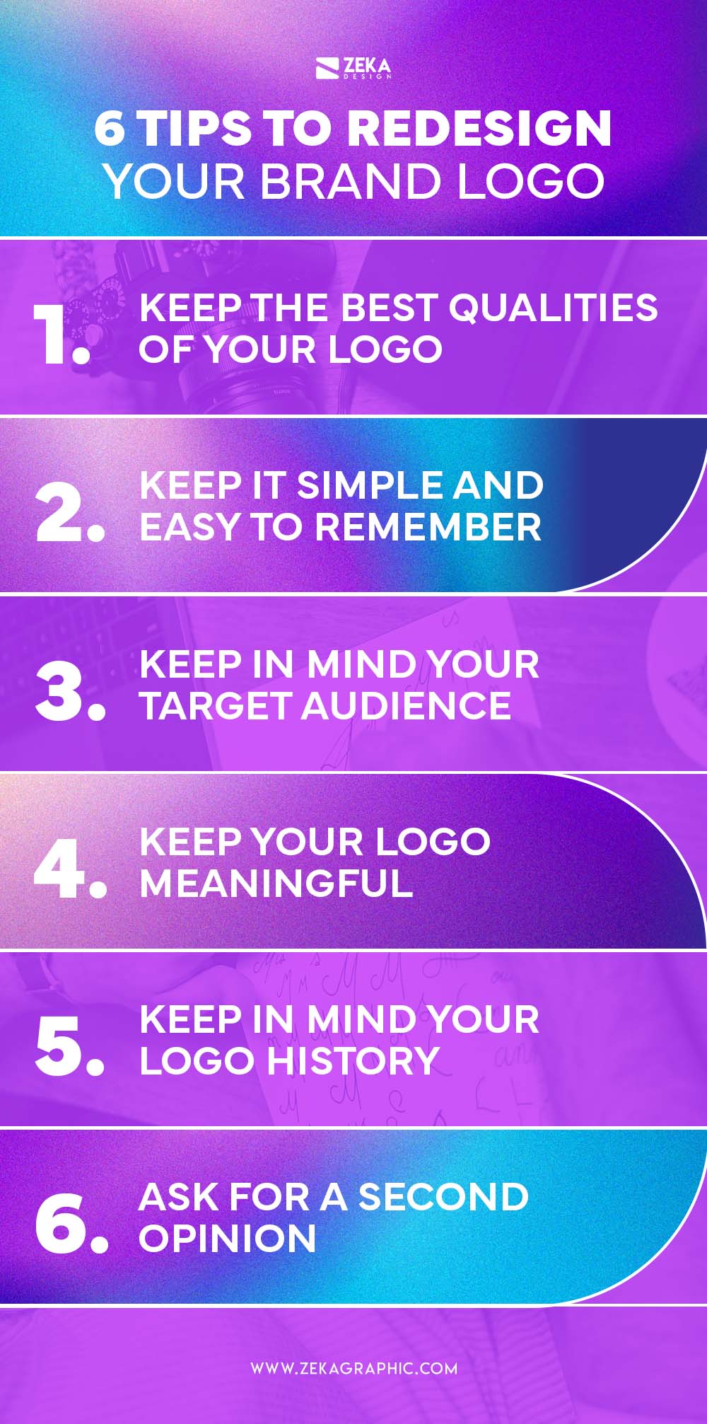 6 Tips To Redesign your business logo infographic