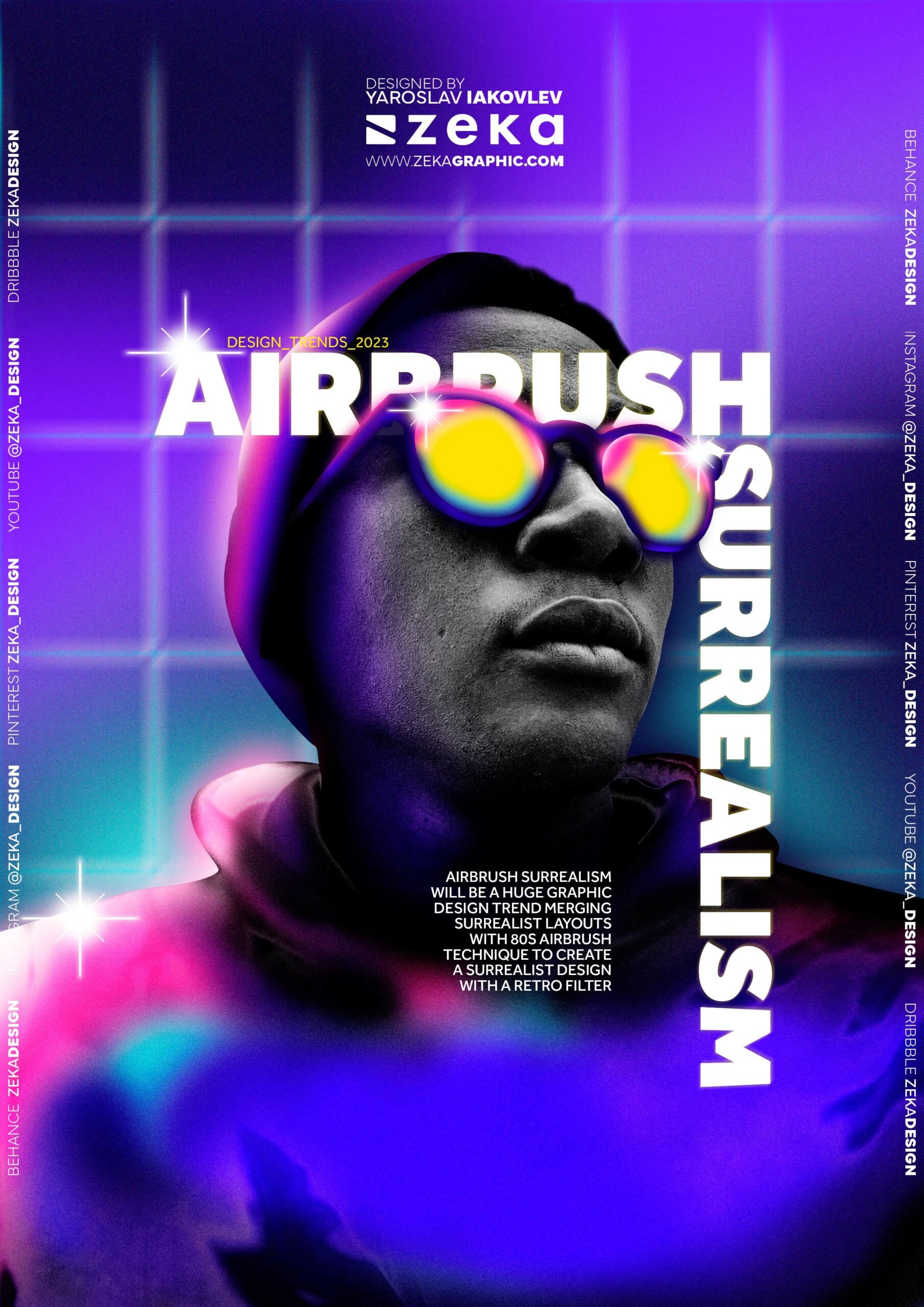 Airbrush Surrealism Graphic Design Trends 2023 Poster Design Inspiration by Zeka Design