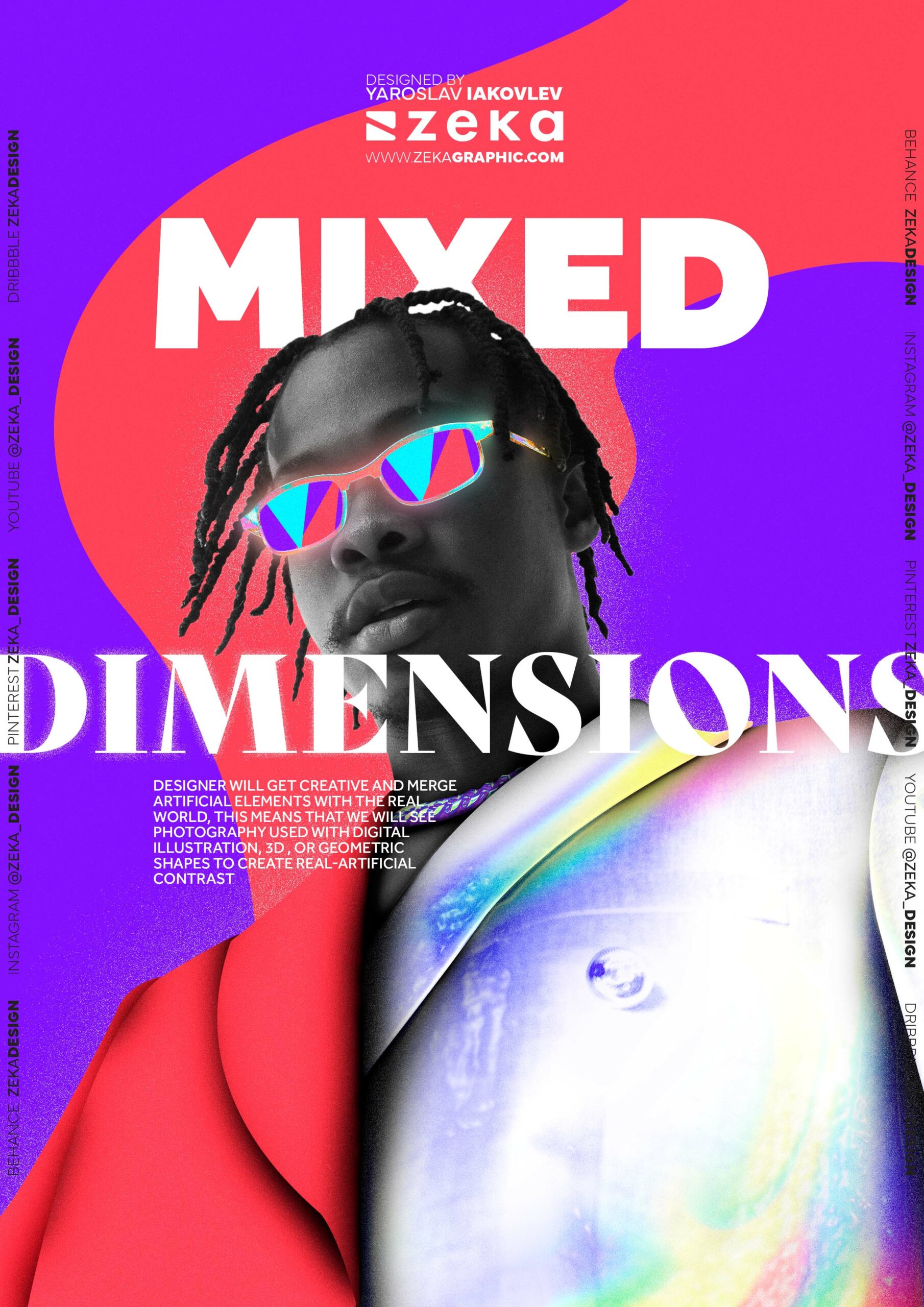 Mixed Dimensions Graphic Design Trends 2023 Poster Design Inspiration by Zeka Design