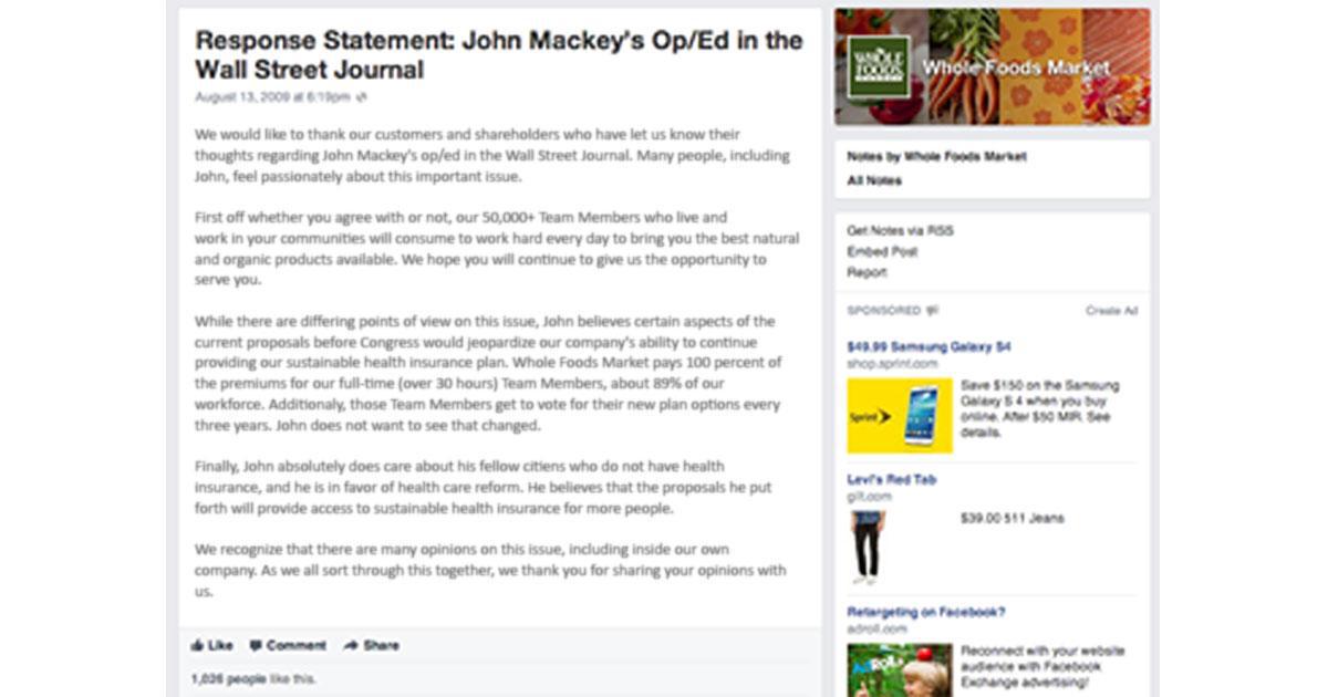 Whole foods ORM Successful Campaign