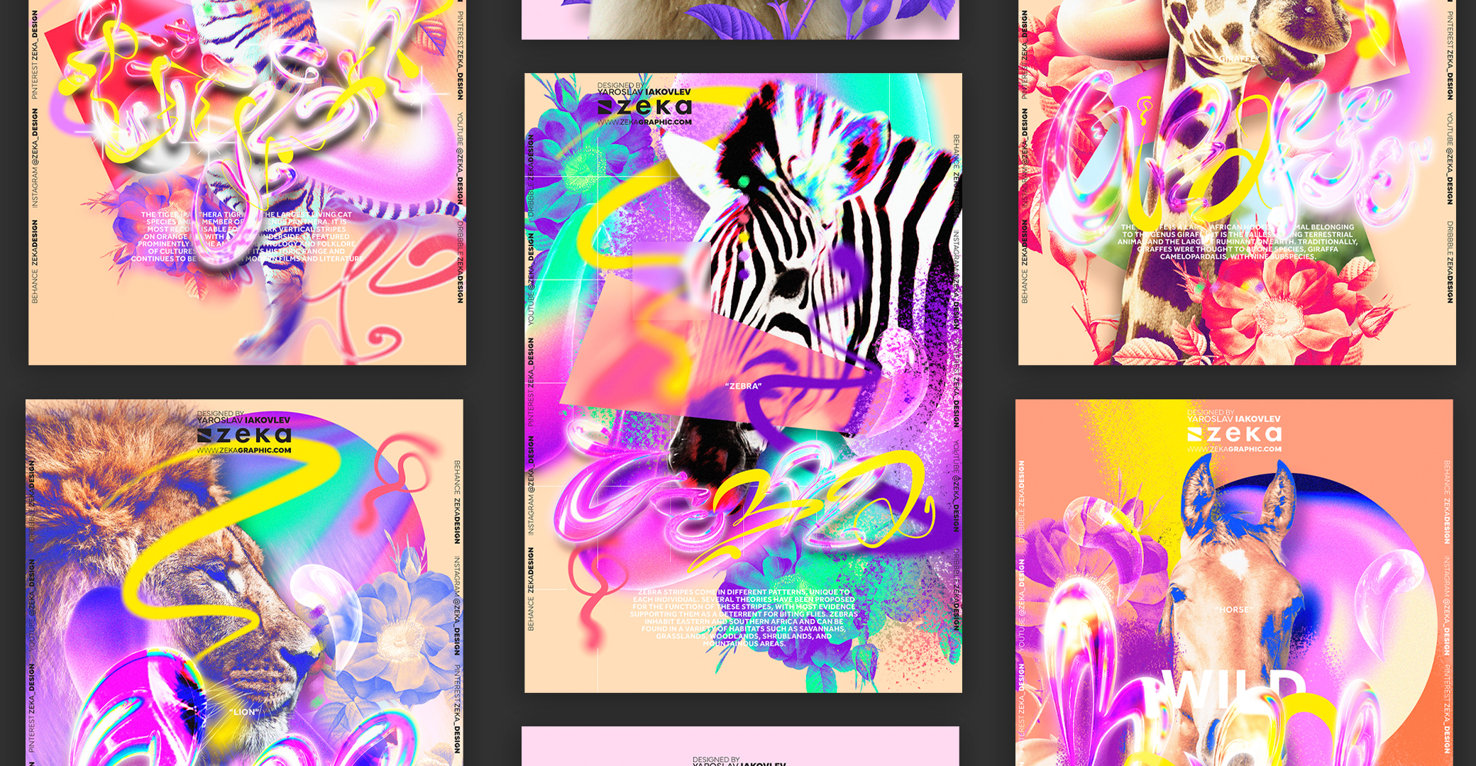 Animals Poster Design 3D Typography Cover Behance