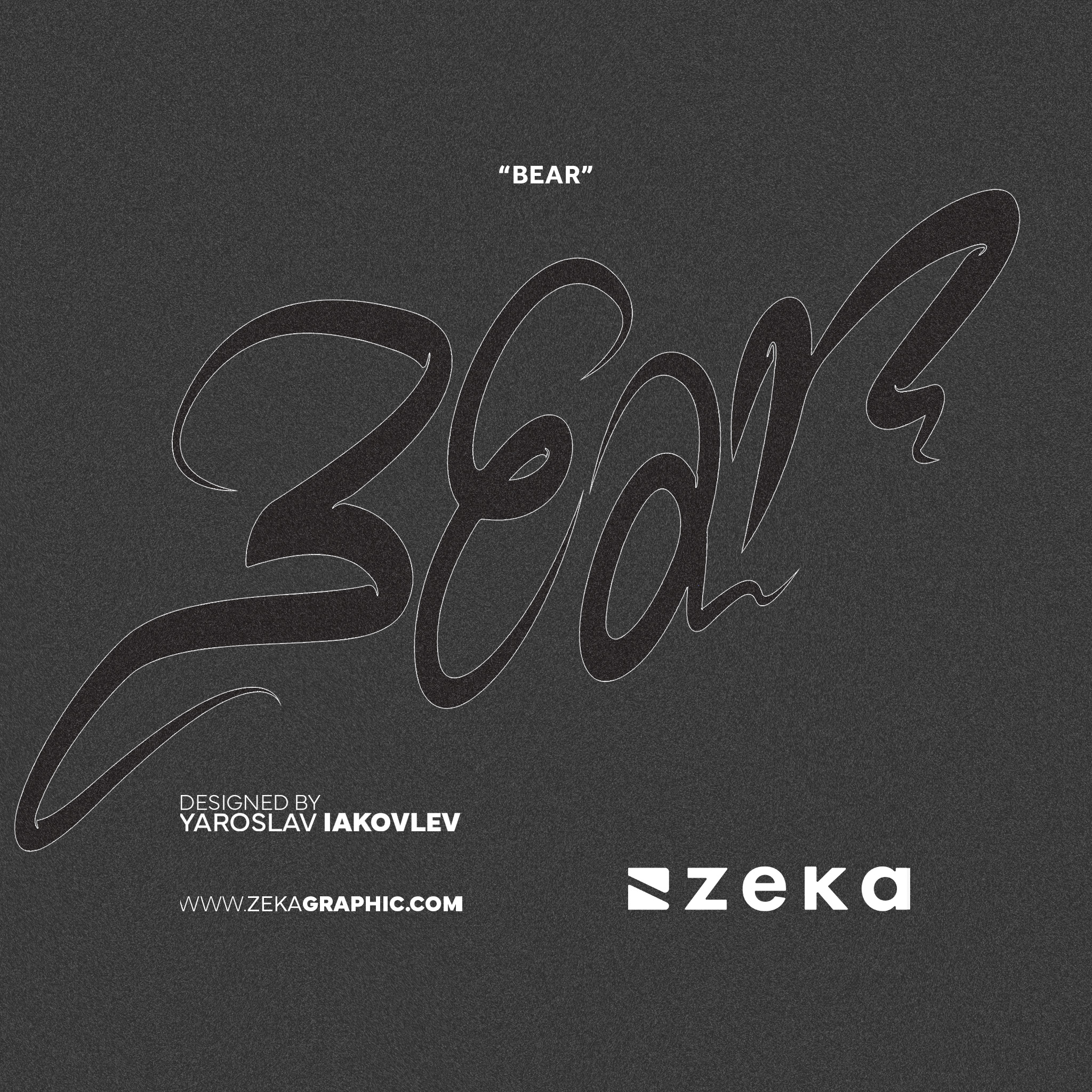 Bear Custom Typography Design by Zeka Design Square