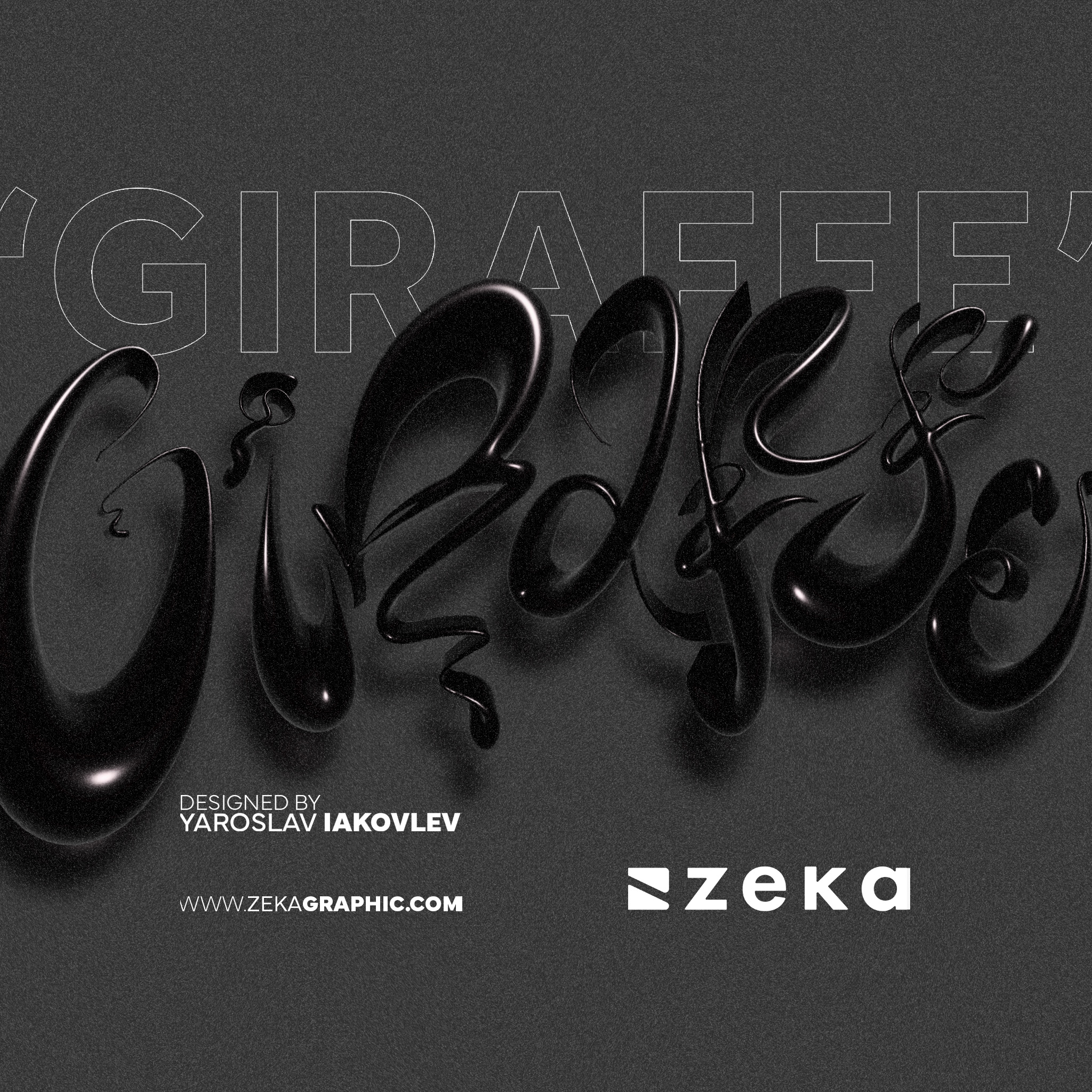 Giraffe 3D Typography Design by Zeka Design Square